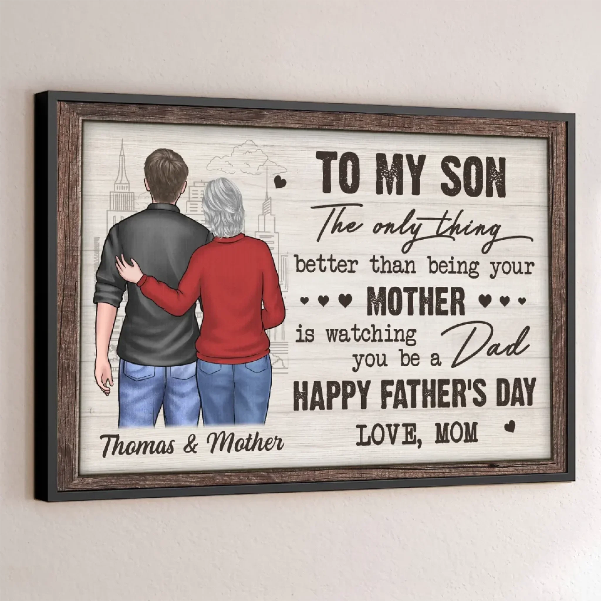 Watching You Become A Dad Has Been My Proudest Moment - Family Personalized Custom Horizontal Poster - Father's Day, Gift For Son - Robaser