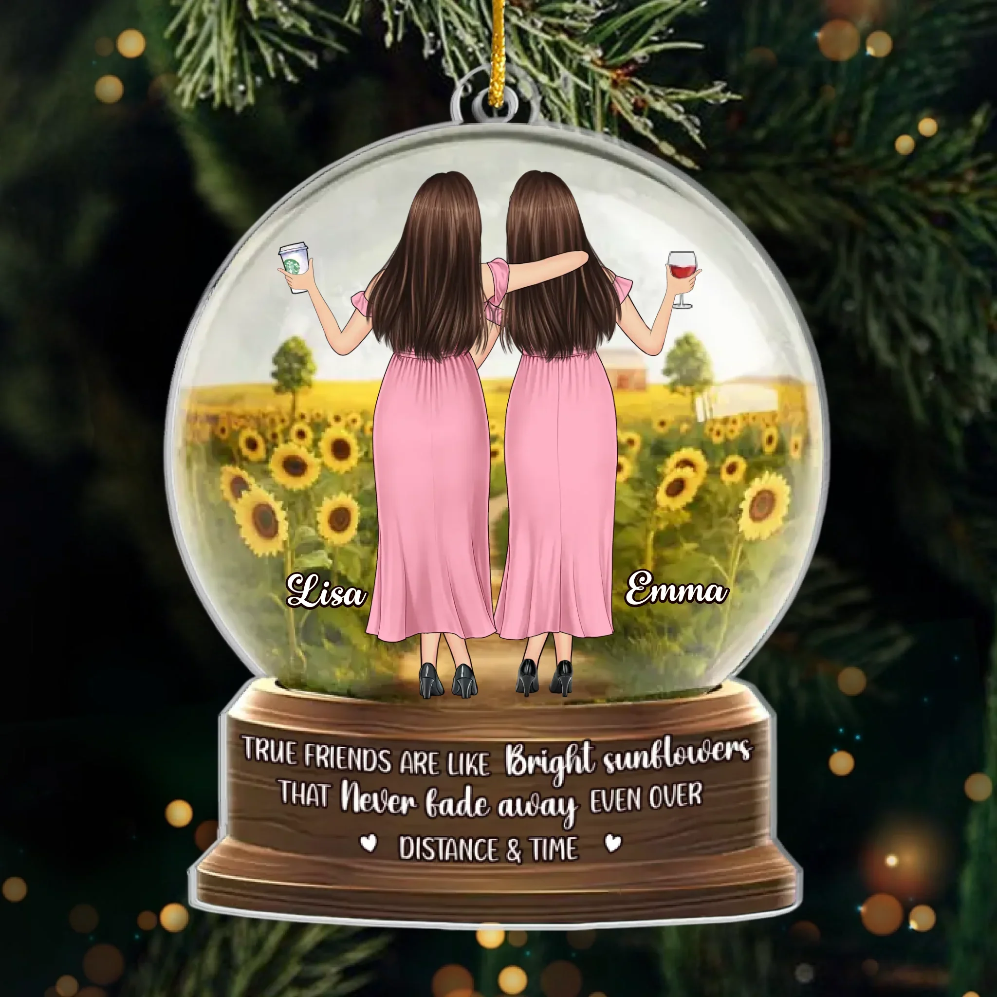 Custom Acrylic Ornament - Personalized Best Friend Birthday Gifts For Women, Besties, Sisters, BFF - Best Friends For Life - Robaser