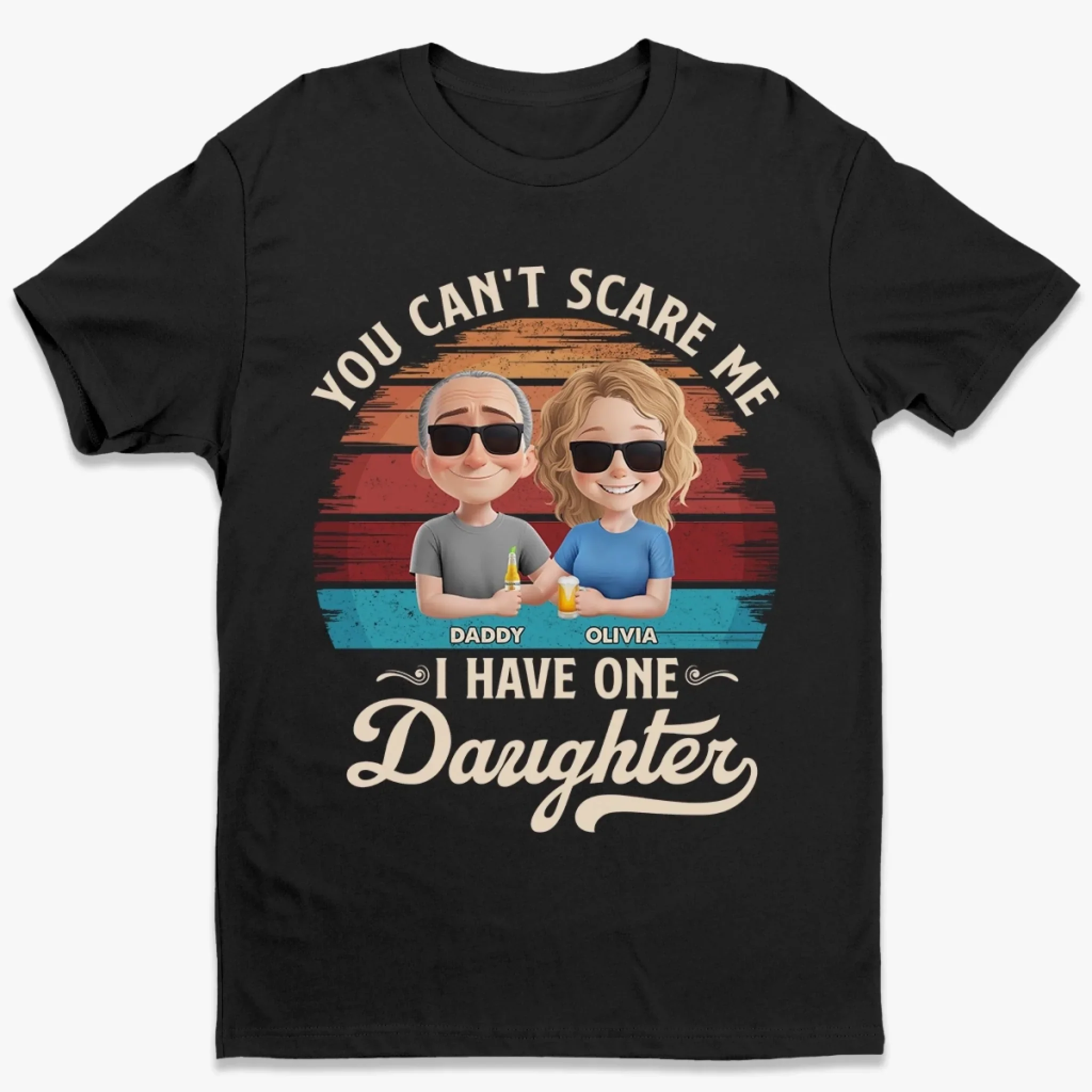 Nothing Scares Me, I Have A Daughter - Family Personalized Custom Unisex T-shirt, Premium T-shirt, Hoodie - Father's Day, Gift For Dad - Robaser