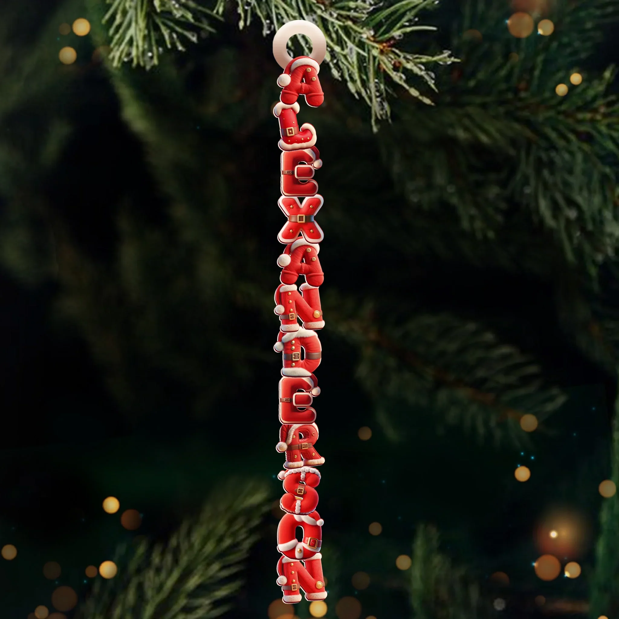 Custom Santa Suit Letter Wooden Ornament - Personalized Christmas Birthday Gifts For Mom, Dad, Brother, Sister, Kids - The Claus Family Essentials - Robaser