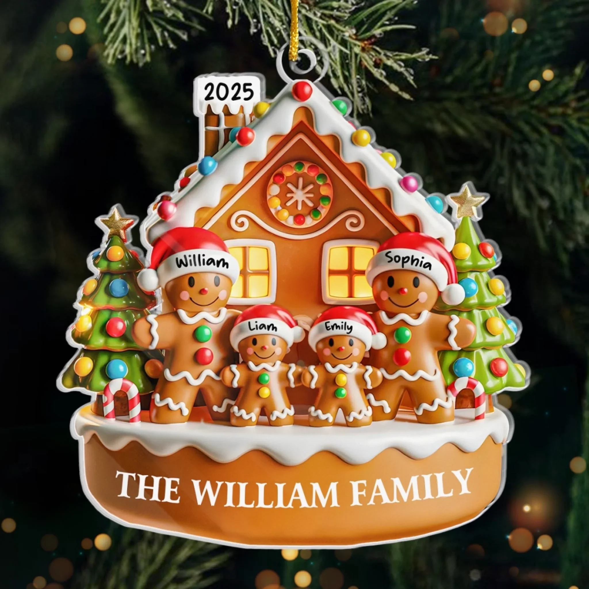 Custom Acrylic Ornament - Personalized Christmas Birthday Gifts For Mom, Dad, Kids - Sweetest Holiday With Family - Robaser