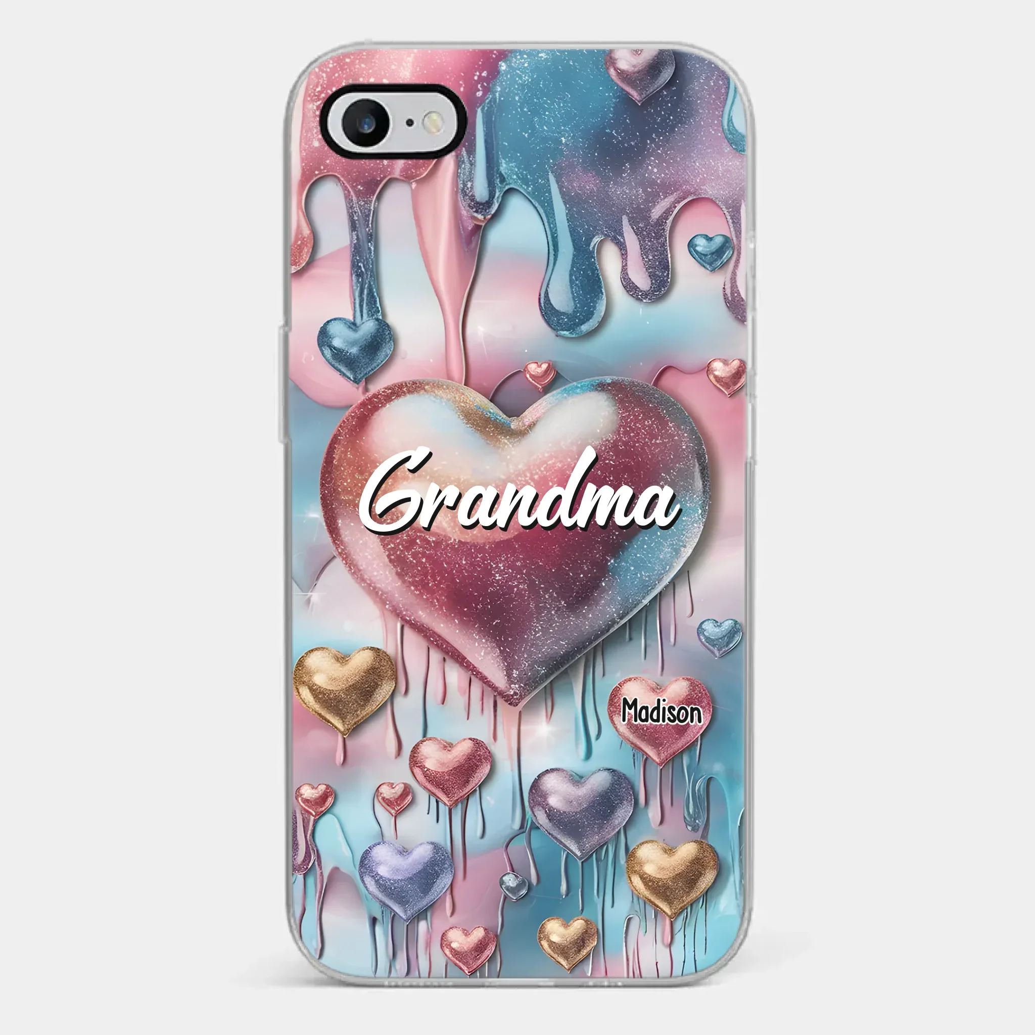 Forever In Grandmother's Heart - Family Personalized Custom 3D Inflated Effect Printed Clear Phone Case - Gift For Mom, Grandma - Robaser