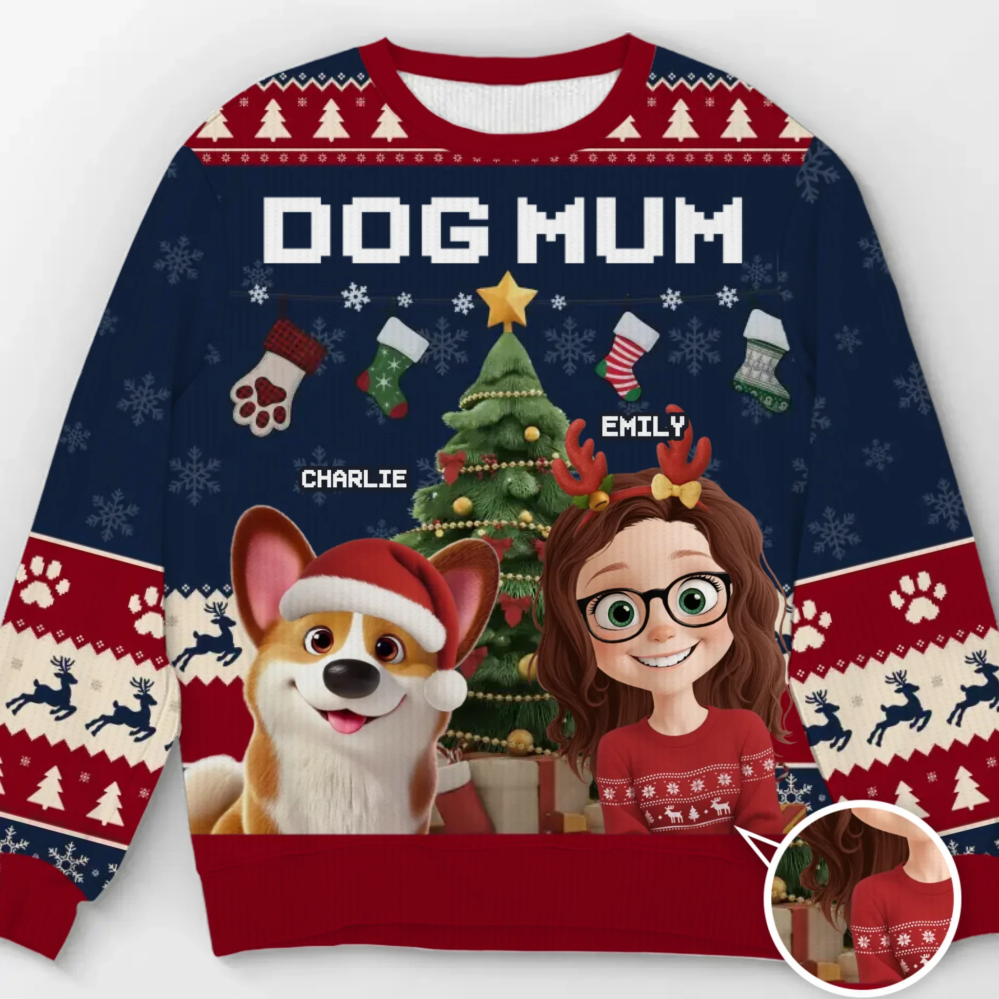 Custom Unisex Ugly Sweatshirt - Personalized  Christmas Birthday Gifts For Dog Lovers, Dog Dad And Mom - Deck The Paws With Love And Laughter - Robaser