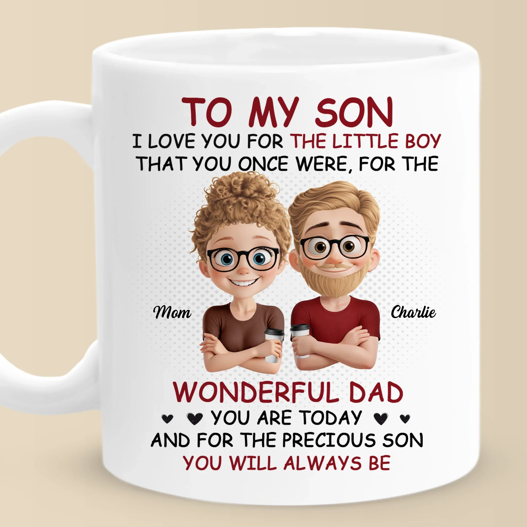 I See The Best Parts Of Me In You - Family Personalized Custom Mug - Father's Day, Gift For Son - Robaser