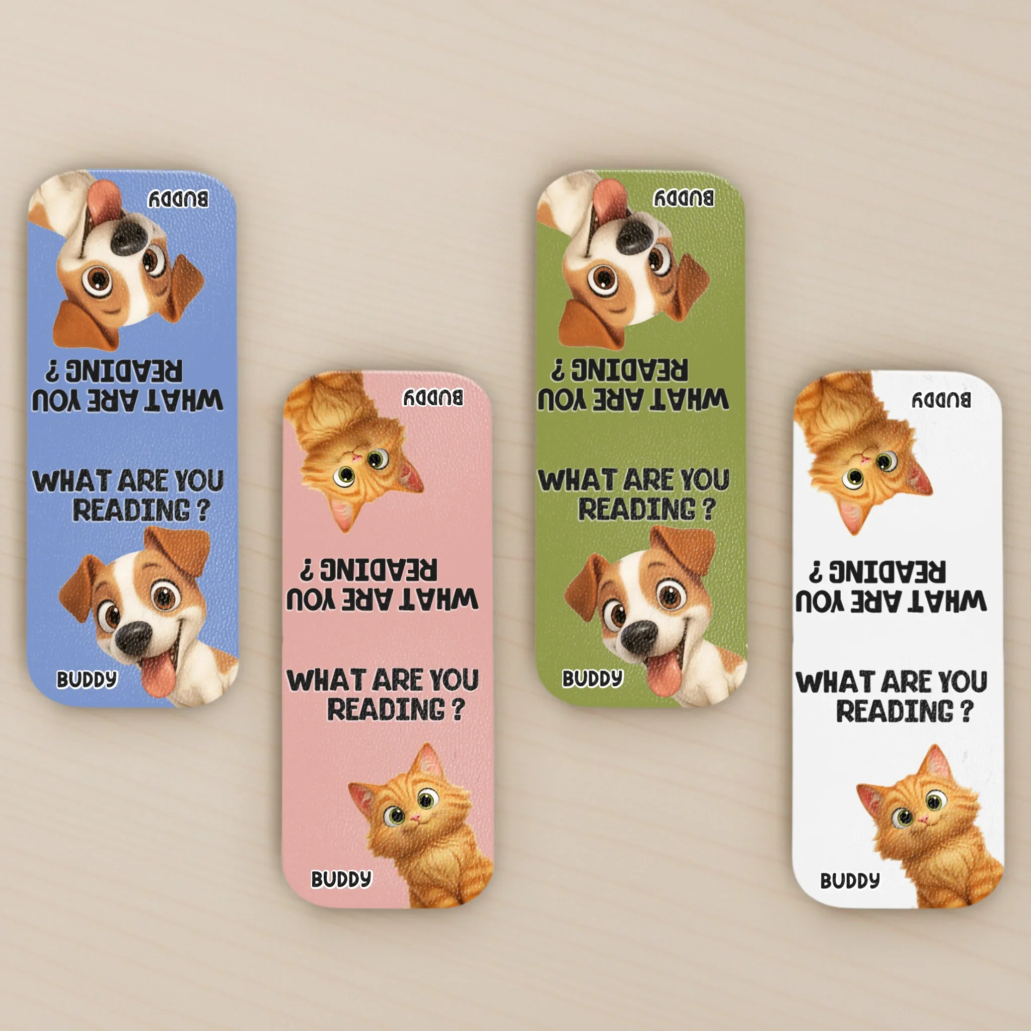 Custom Leather Magnetic Bookmark - Personalized  Bookish Gifts For Book Lovers, Bookworms, Dog Cat Lovers, Dog Dad And Mom, Cat Owners - Stay Pawsitive, Keep Reading - Robaser