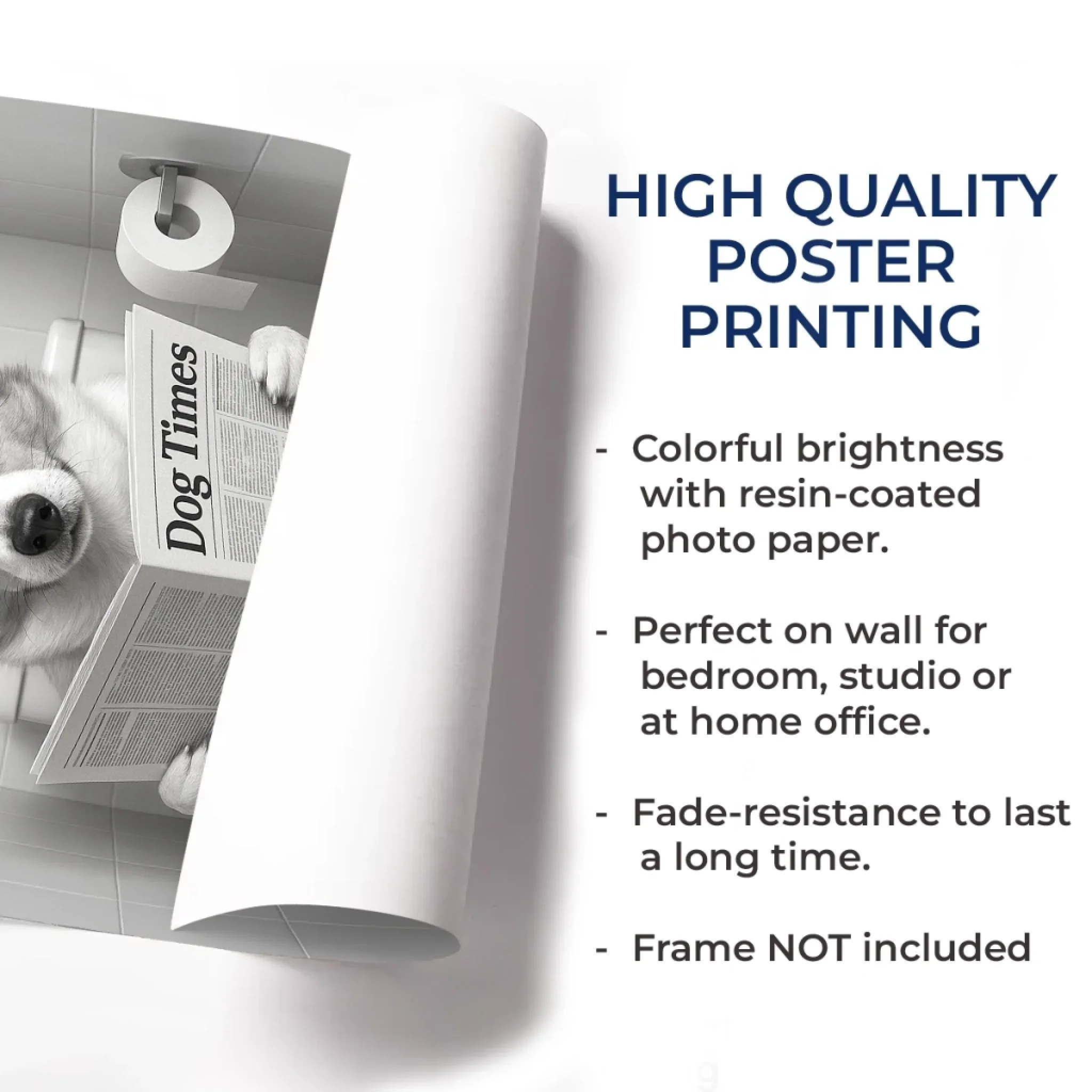 Custom Photo Bathroom Vertical Poster - Personalized  Birthday Gifts For Dog Cat Lovers, Dog Dad And Mom, Cat Owners - Do Not Disturb, I  m Reading The Dog Times - Robaser