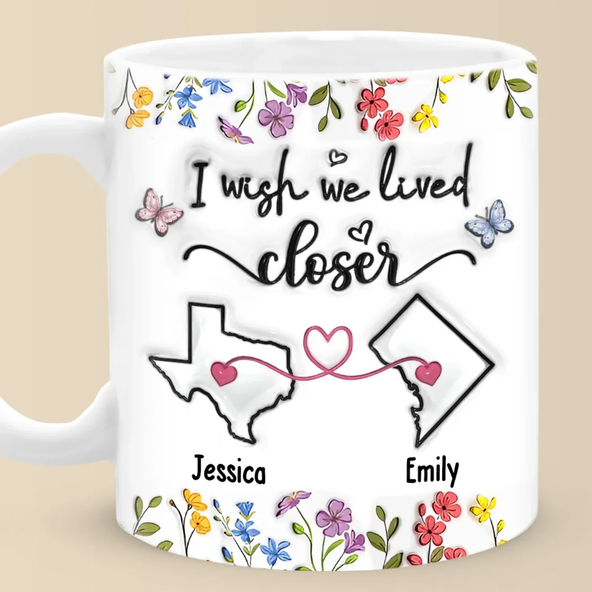 Real Friendship Transcends Time And Space - Bestie Personalized Custom 3D Inflated Effect Printed Mug - New Arrival, Gift For Best Friends, BFF, Sisters AMZ - Robaser