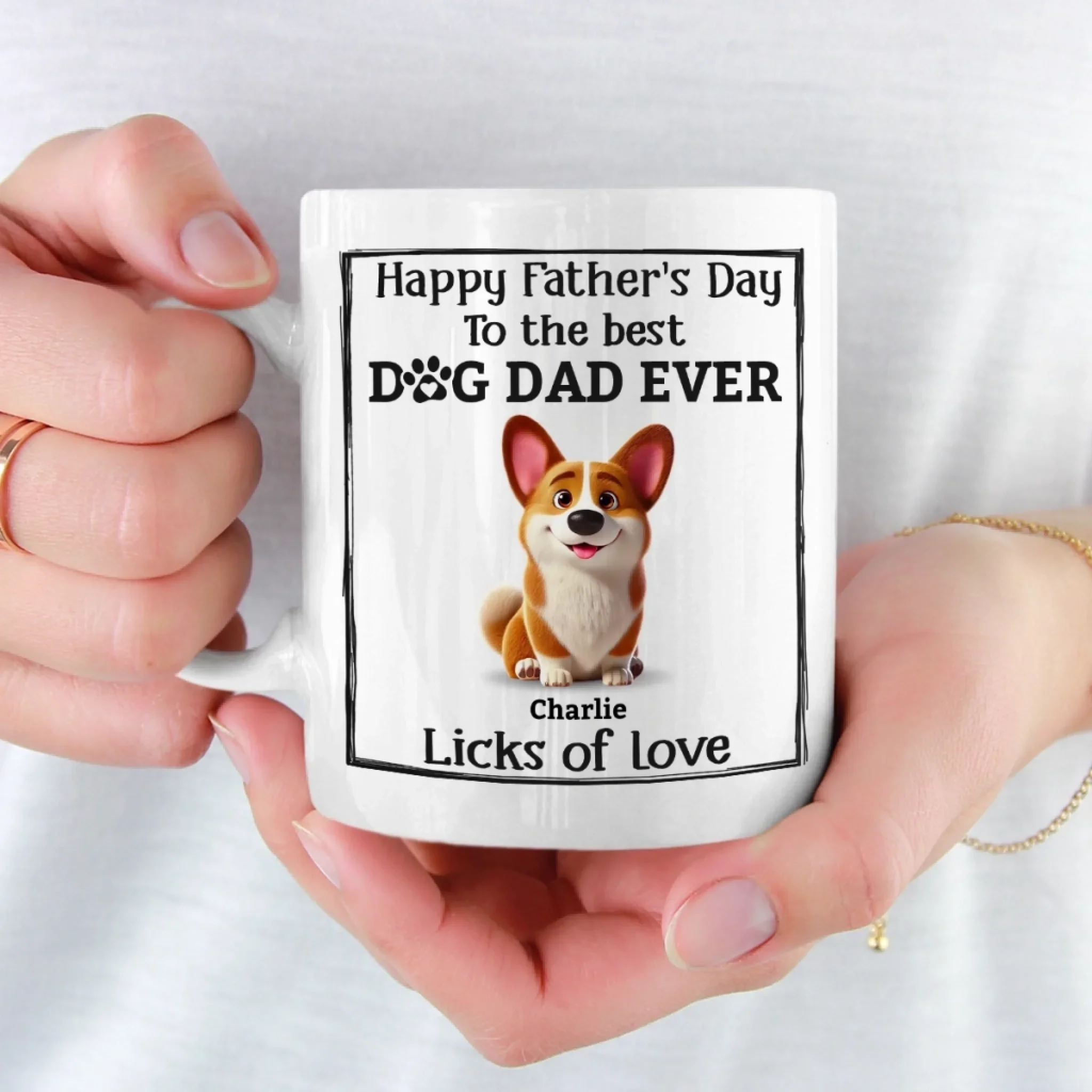 Happy Father  s Day To The Best Dog Dad Ever - Dog Personalized Custom Mug - Father's Day, Gift For Pet Owners, Pet Lovers - Robaser