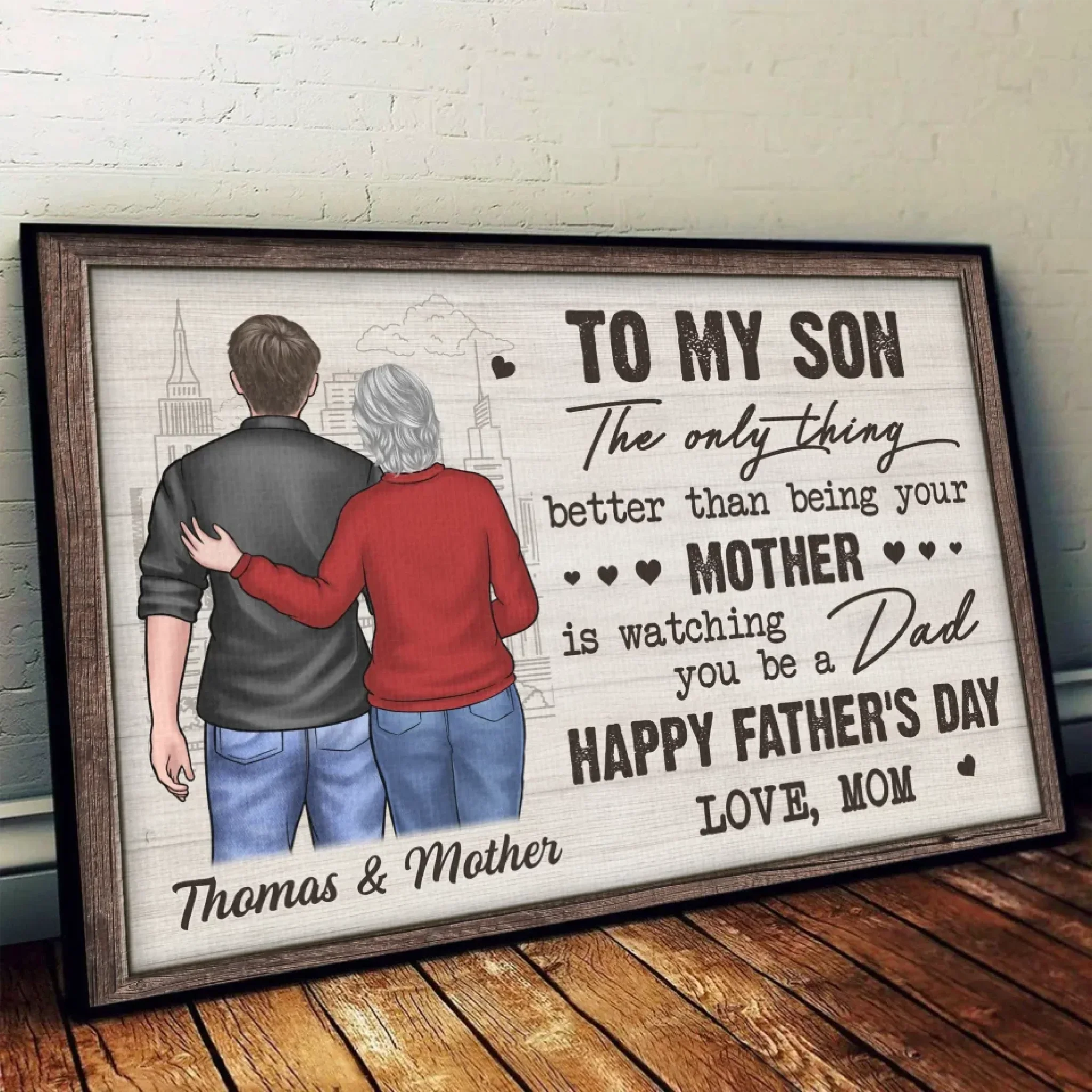 Watching You Become A Dad Has Been My Proudest Moment - Family Personalized Custom Horizontal Poster - Father's Day, Gift For Son - Robaser