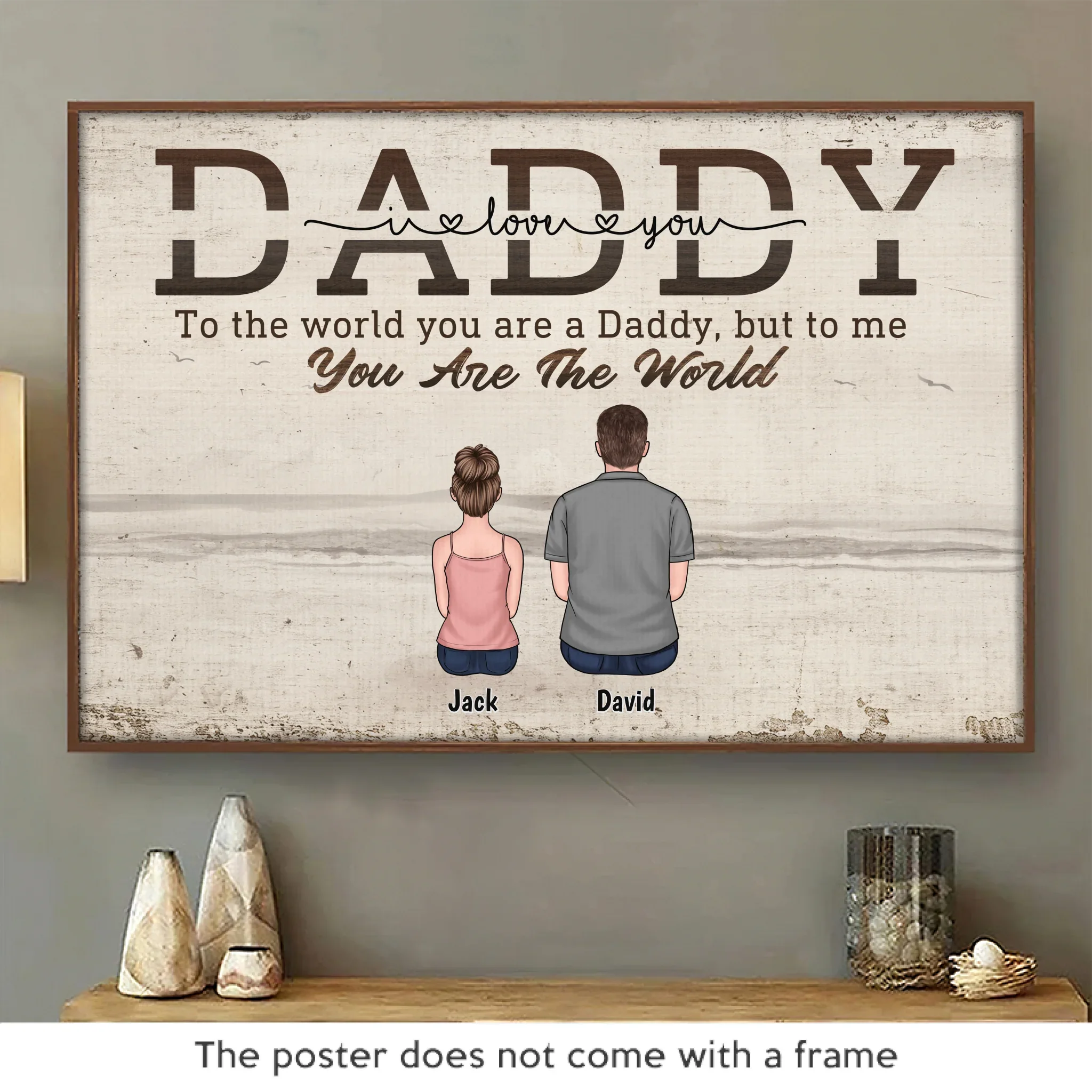 The World May Grow, But Your Love Is Home - Family Personalized Custom Horizontal Poster - Father's Day, Gift For Dad, Grandpa - Robaser