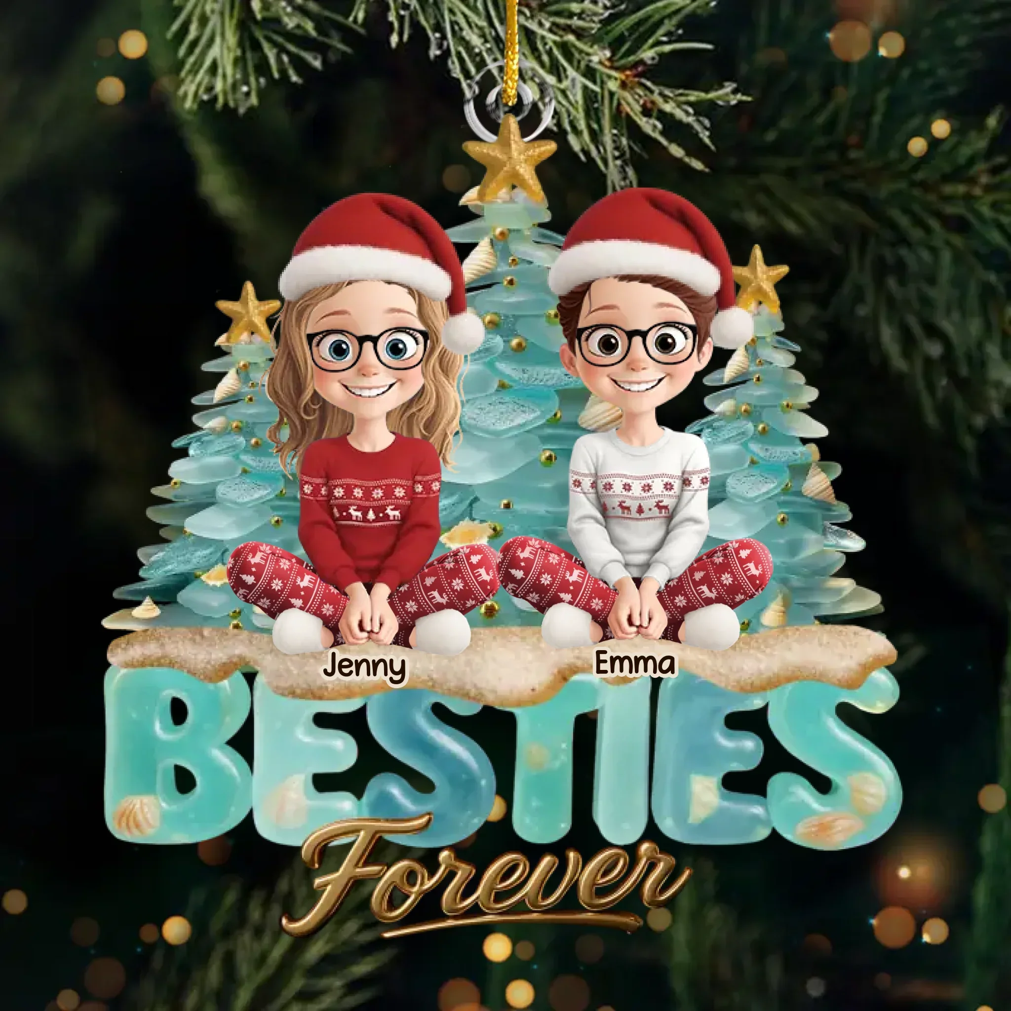 Custom Acrylic Ornament - Personalized Best Friend Christmas Birthday Gifts For Women, Besties, Sisters, BFF - You Make Ordinary Days Shine - Robaser