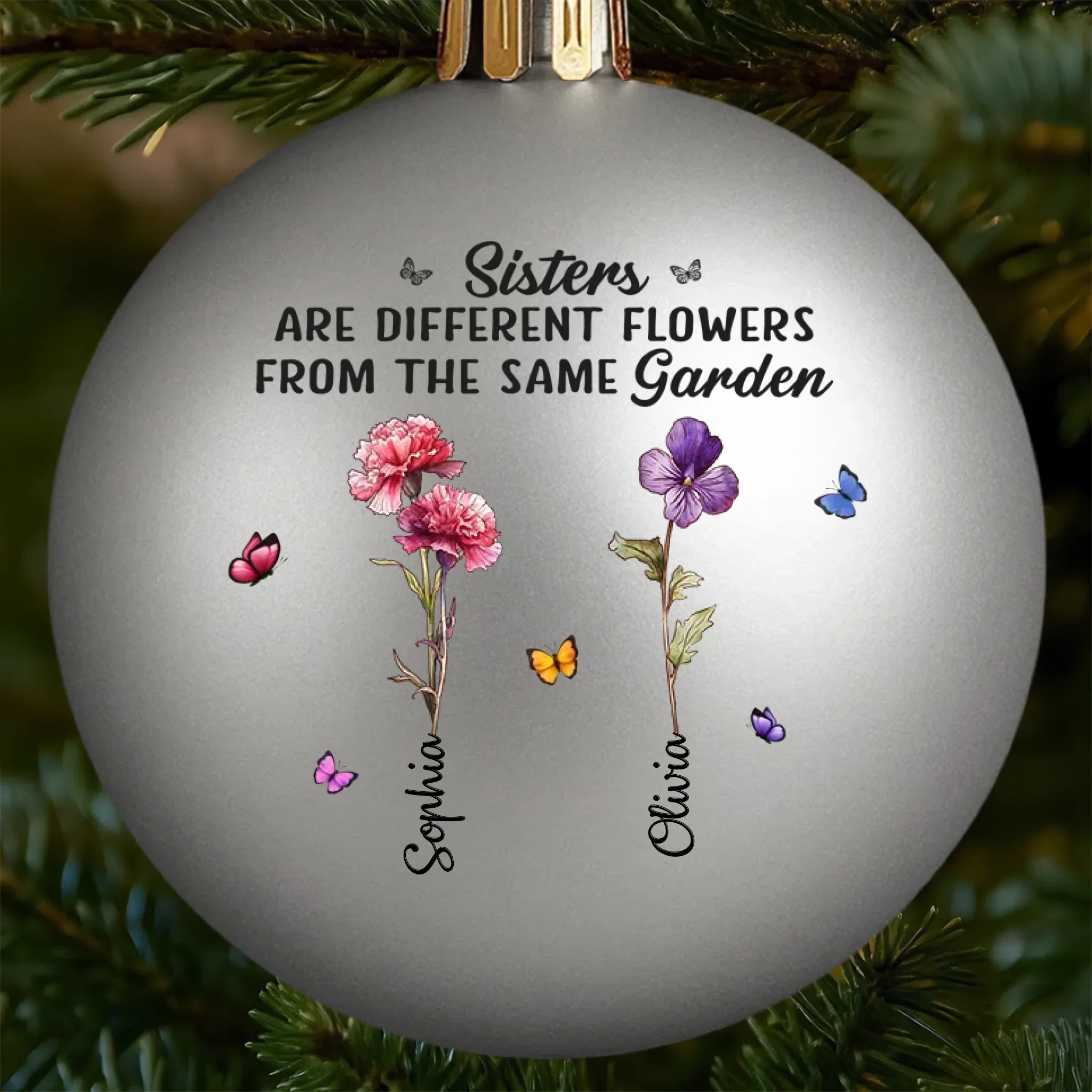 Custom Colored Ball Ornament - Personalized Best Friend Christmas Birthday Gifts For Women, Besties, Sisters, BFF - Besties Bring Sunshine Every Day - Robaser