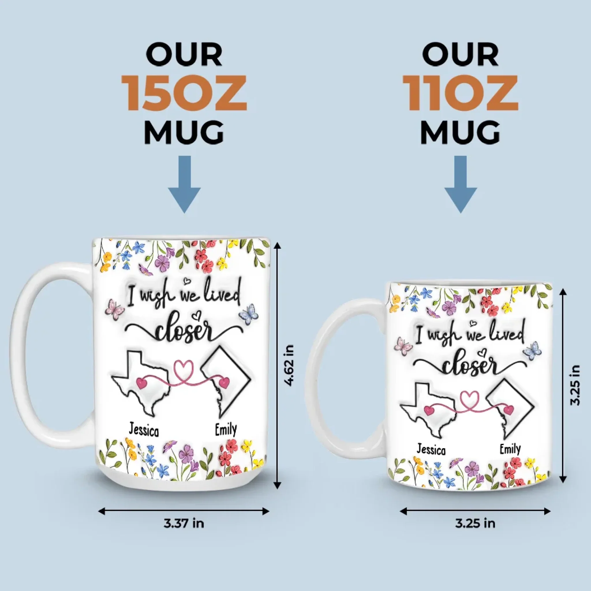 Real Friendship Transcends Time And Space - Bestie Personalized Custom 3D Inflated Effect Printed Mug - New Arrival, Gift For Best Friends, BFF, Sisters AMZ - Robaser