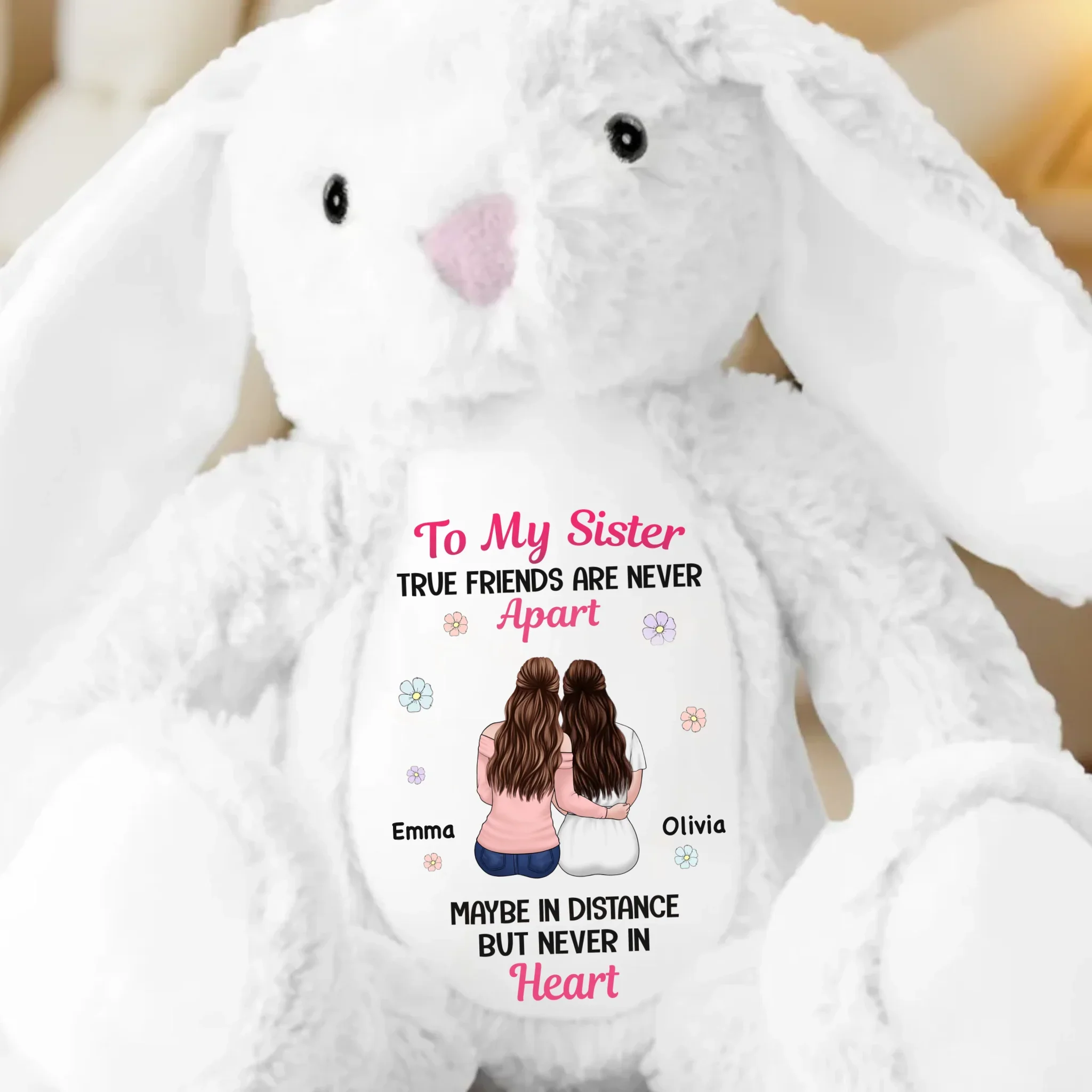 Custom Easter Bunny Plush - Personalized Best Friend Christmas Birthday Gifts For Women, Besties, Sisters, BFF - Love Wrapped In Softness - Robaser