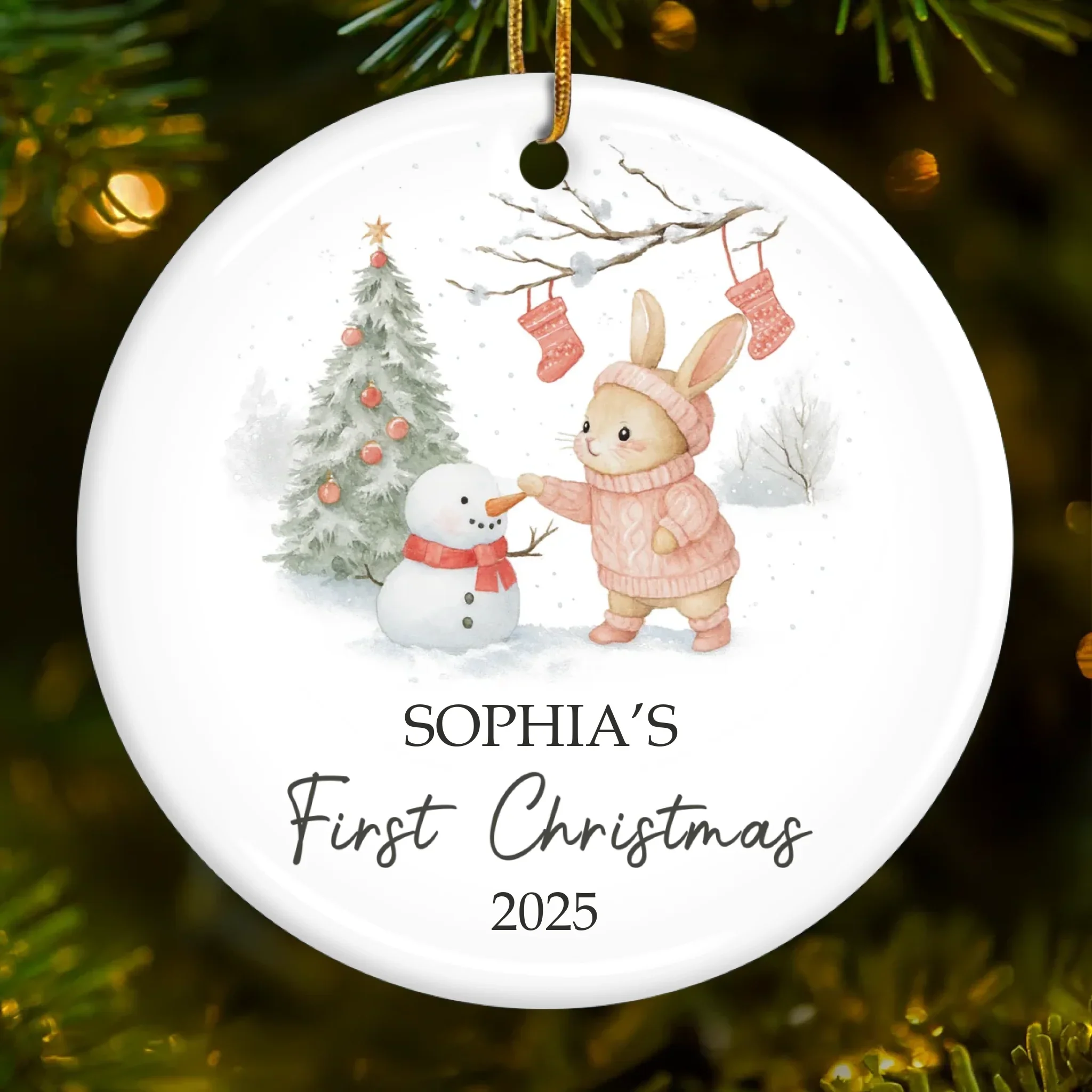 Custom Baby First Christmas Ceramic Ornament - Personalized Christmas Baby Shower, Gender Reveal Gifts For New Moms, New Dads, New Parents - The Star Has Arrived - Robaser