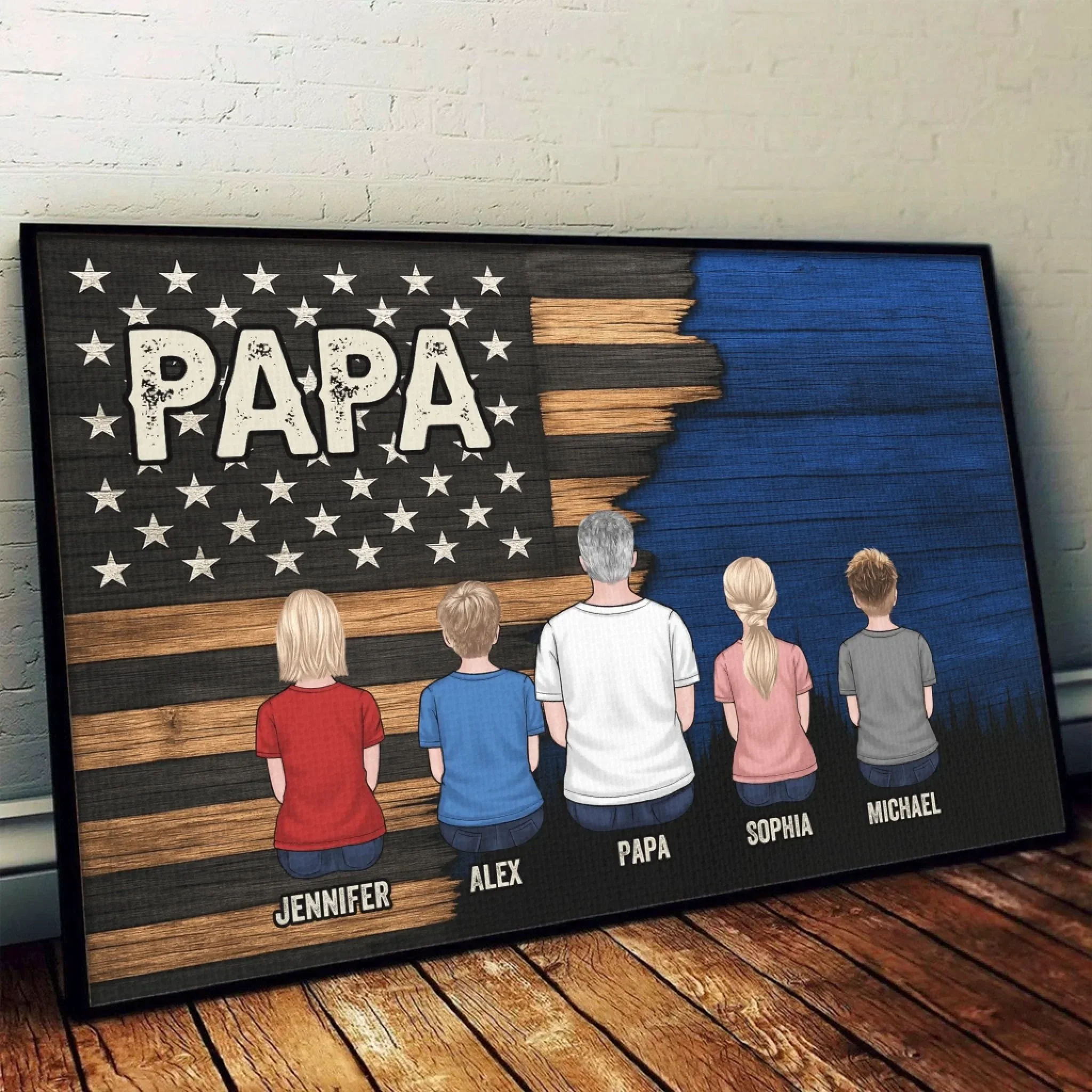 Papa, Our Loudest Pride - Family Personalized Custom Horizontal Poster - Father's Day, Gift For Dad, Grandpa - Robaser