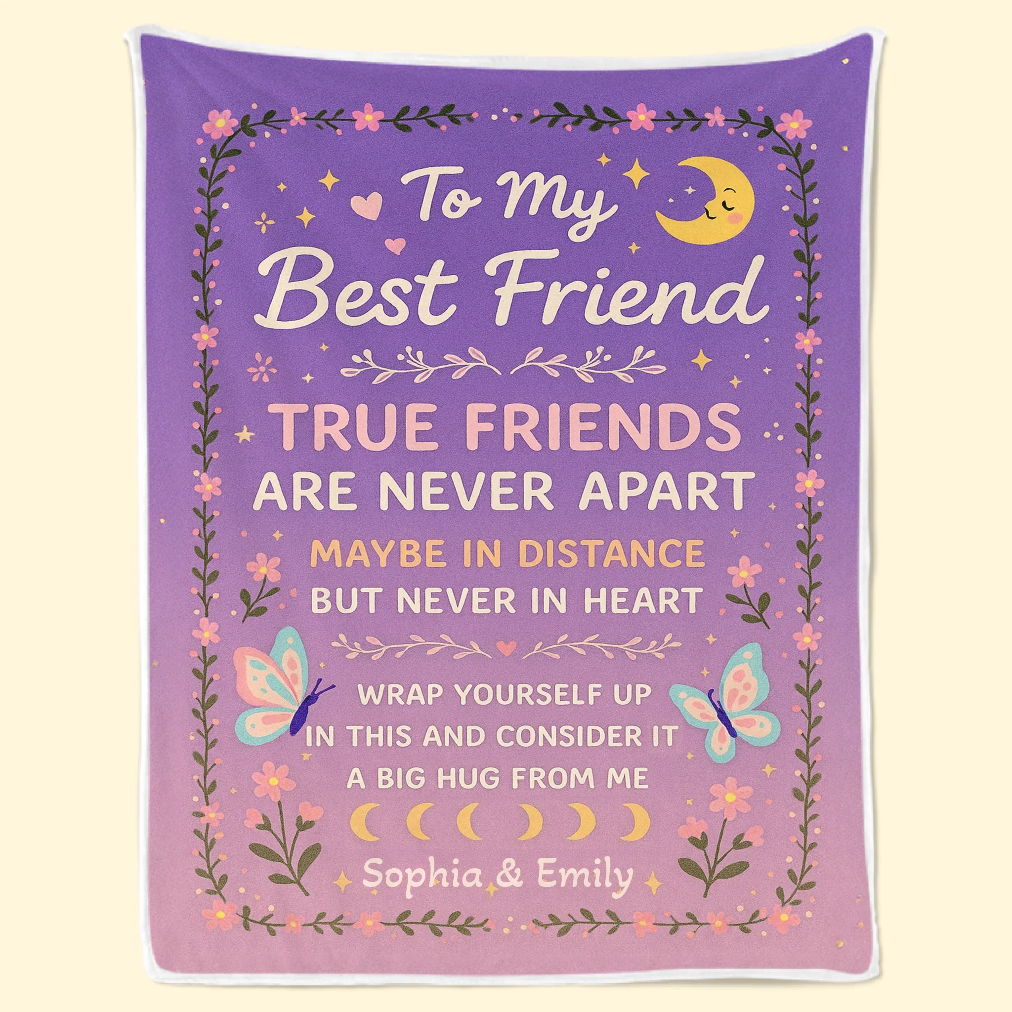 Custom Blanket - Personalized Best Friend Birthday Gifts For Women - Wrap Yourself In My Hug - Robaser