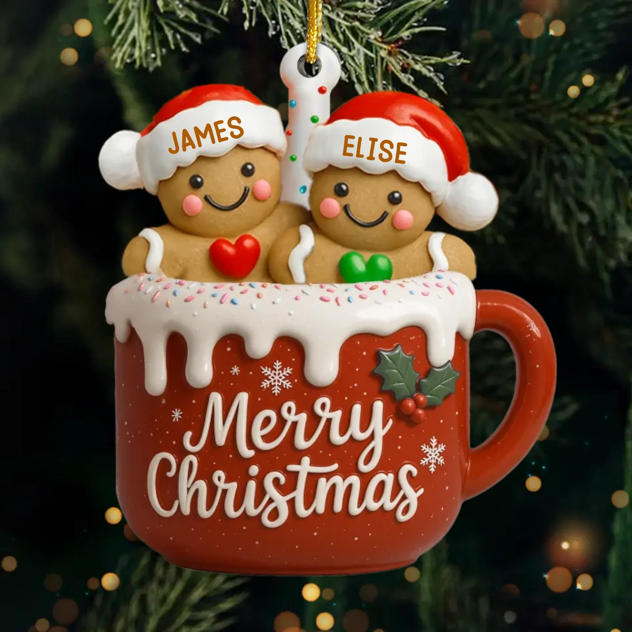 Custom Acrylic Ornament - Personalized Christmas Birthday Gifts For Mom, Dad, Brother, Sister, Kids - Love Makes Us Melt - Robaser