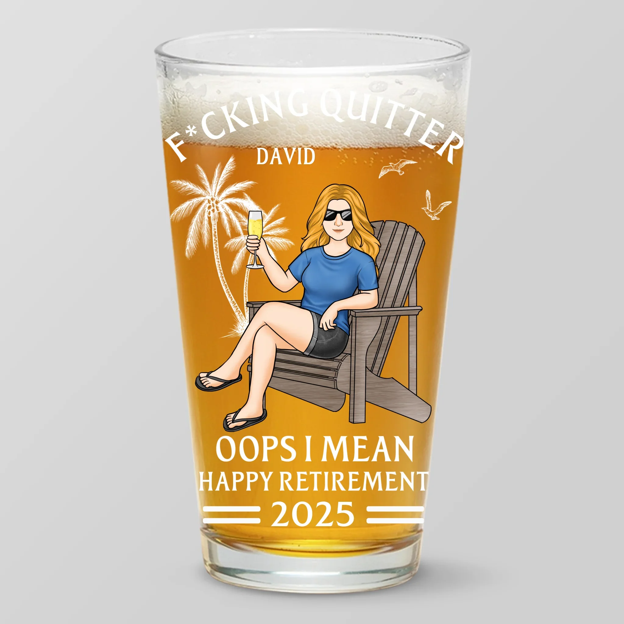 Peace Out, Productivity Killer - Coworker Personalized Custom Beer Glass - Appreciation, Retirement Gift For Coworkers, Work Friends, Colleagues - Robaser