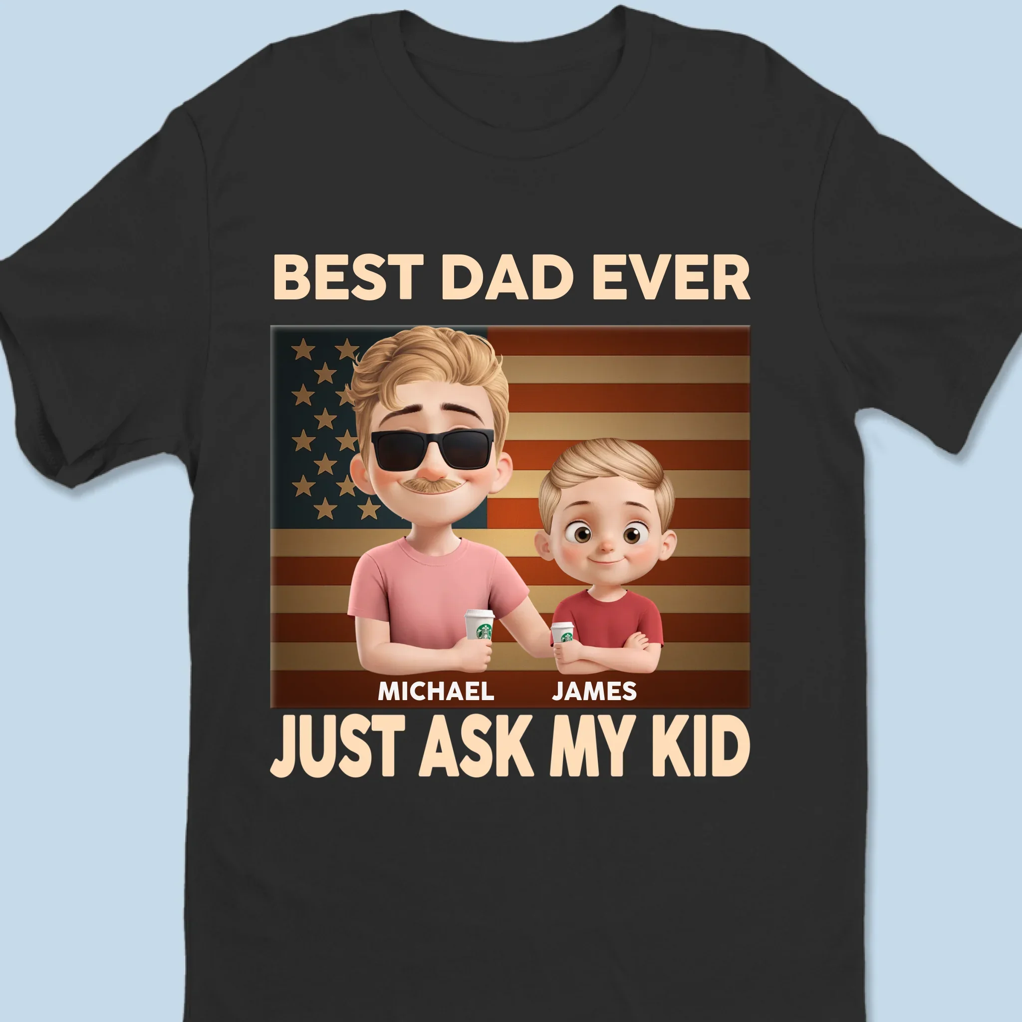 Proud Dad Of Awesome Kids - Family Personalized Custom Unisex T-shirt, Premium T-shirt, Hoodie - Father's Day, Gift For Dad, Grandpa - Robaser