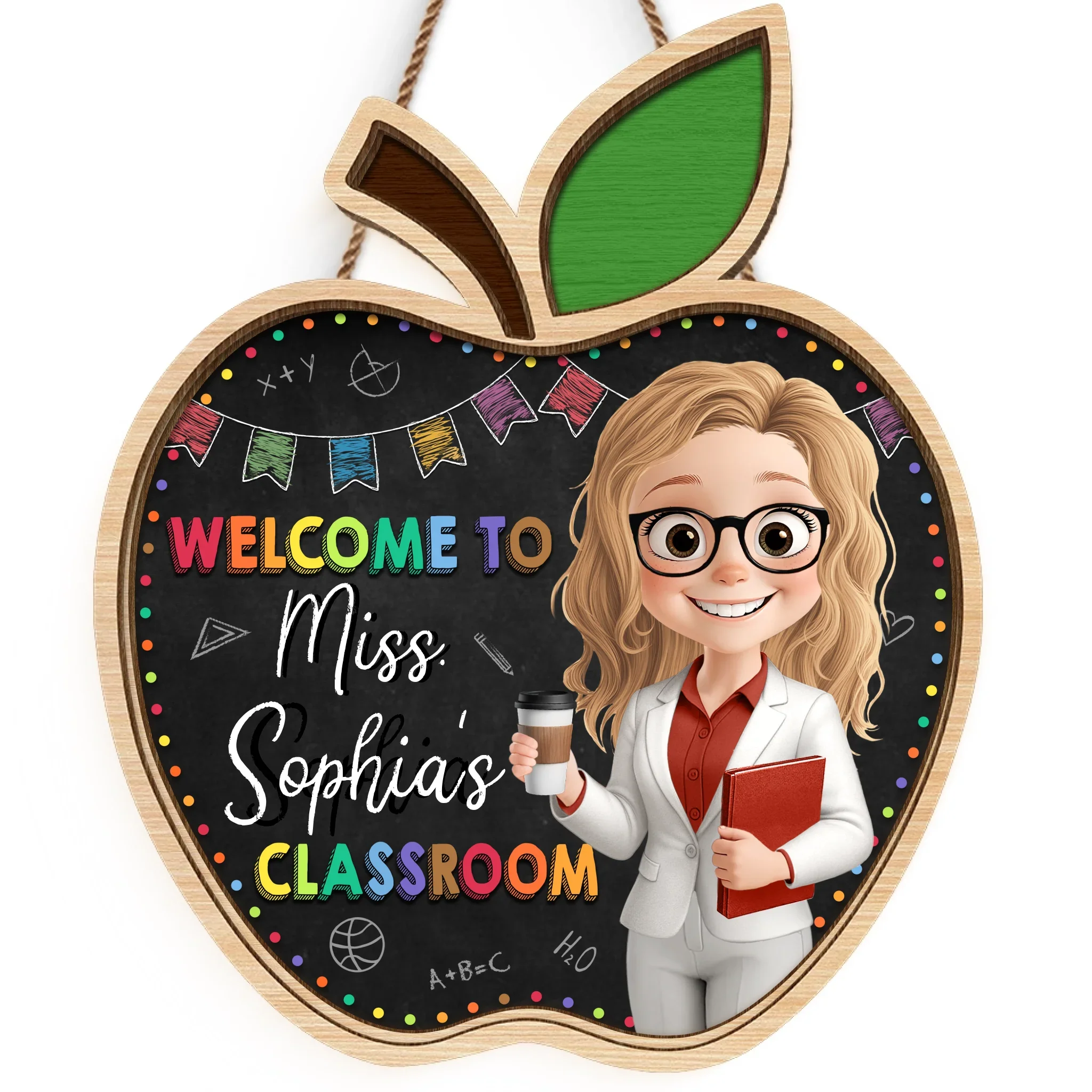 Custom Wood Sign - Personalized Back To School Gifts For Teachers - Knowledge Begins Behind This Door - Robaser