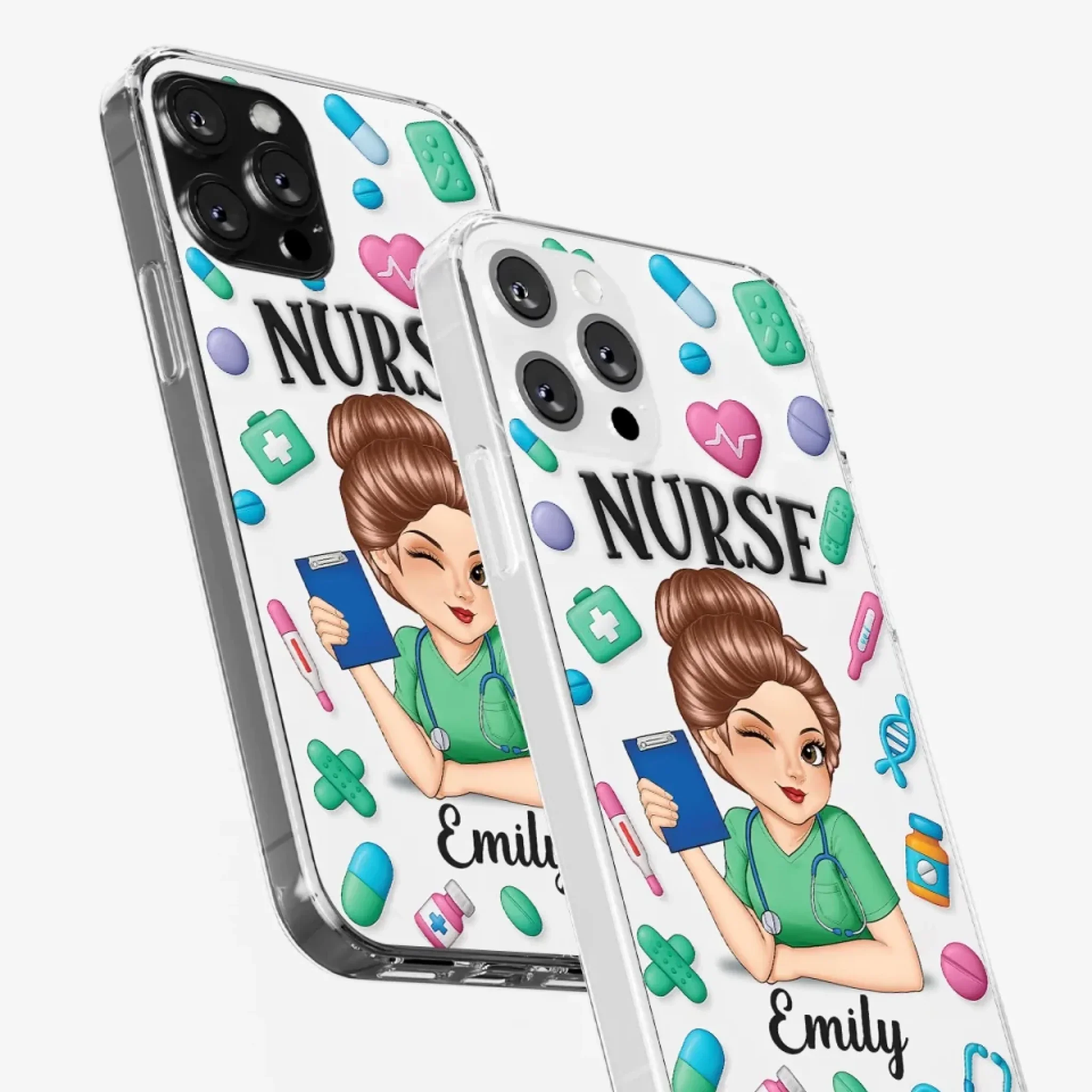 Nurse Life, Best Life - Nurse Personalized Custom 3D Inflated Effect Printed Clear Phone Case - Appreciation, Thank You Gift, Nurse Life, Doctor Life - Robaser