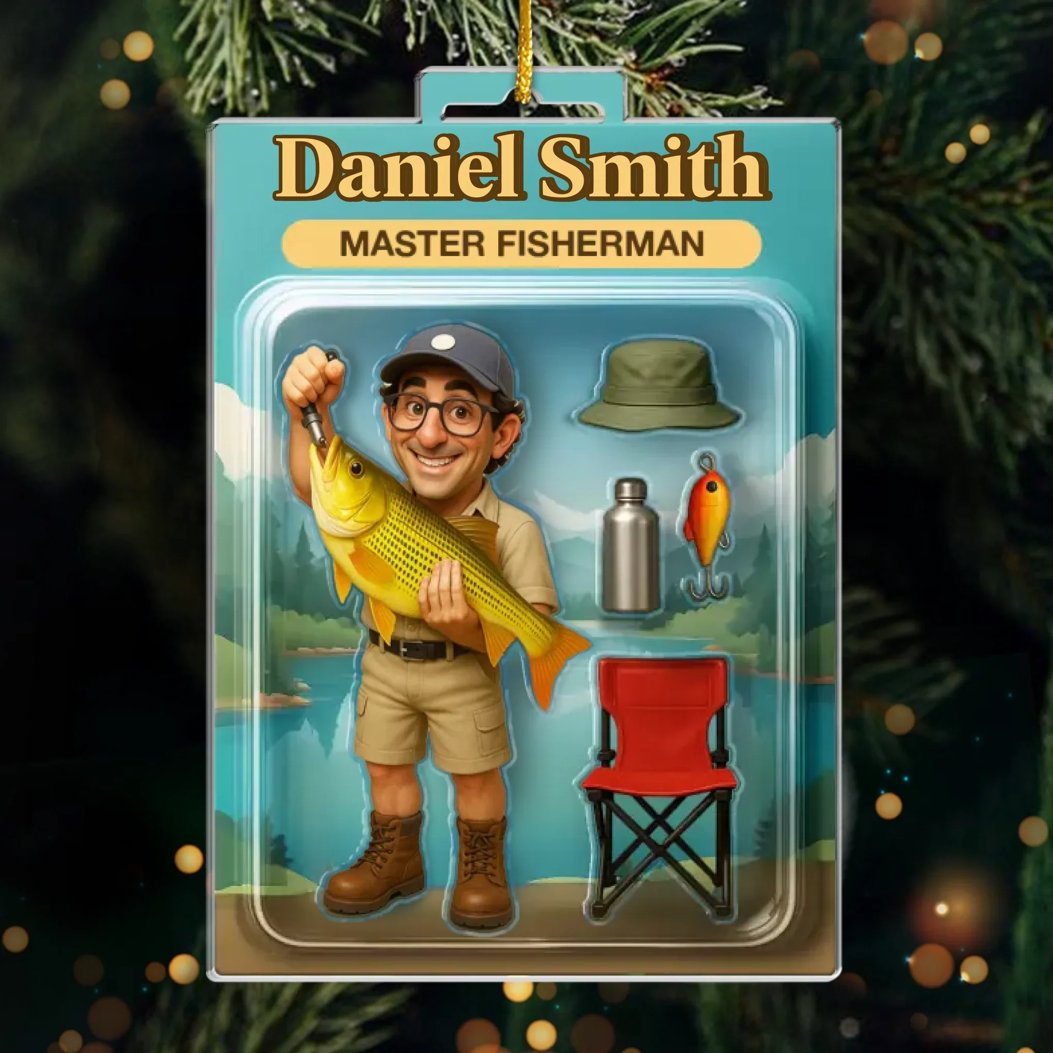 Custom Photo Acrylic Ornament - Personalized Christmas Birthday Fishing Gifts For Fisherman - Peaceful Days By The Water - Robaser