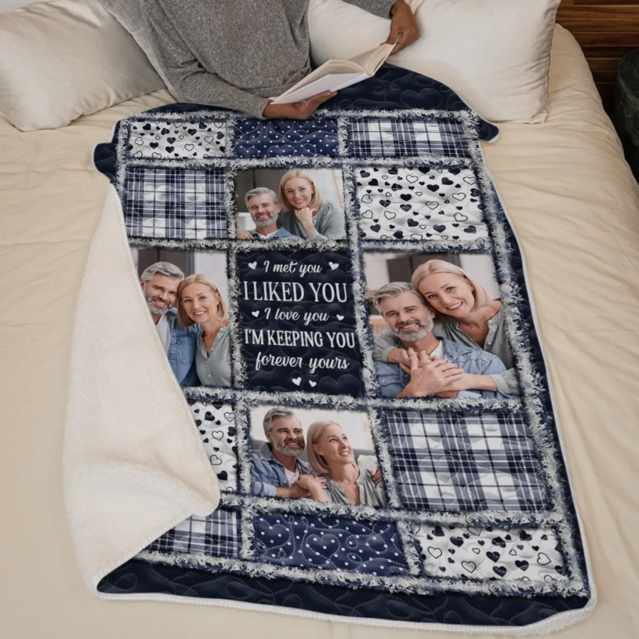 Custom Photo Blanket - Personalized Anniversary Wedding Gifts For Husband And Wife, Him And Her - I Found My Forever In You - Robaser