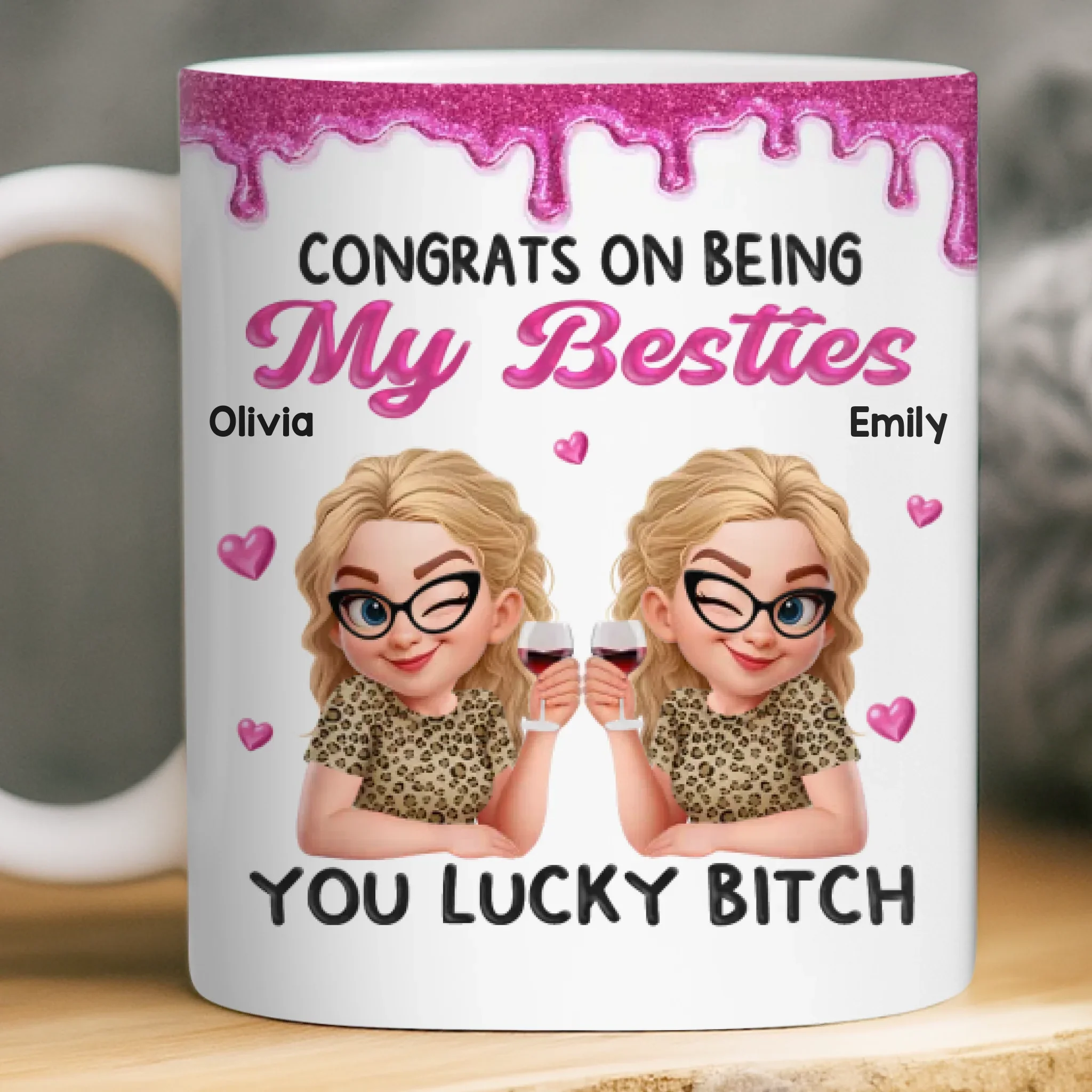 Custom Mug - Personalized Best Friend Birthday Gifts For Women, Besties, Sisters, BFF - Smiles Brewed Daily - Robaser