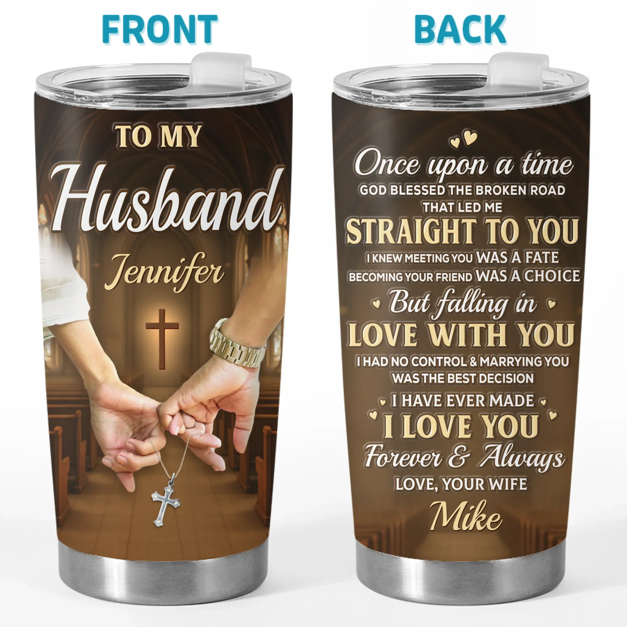 Custom Tumbler - Personalized Anniversary Wedding Gifts For Husband And Wife, Him And Her - Our Story Continues - Robaser