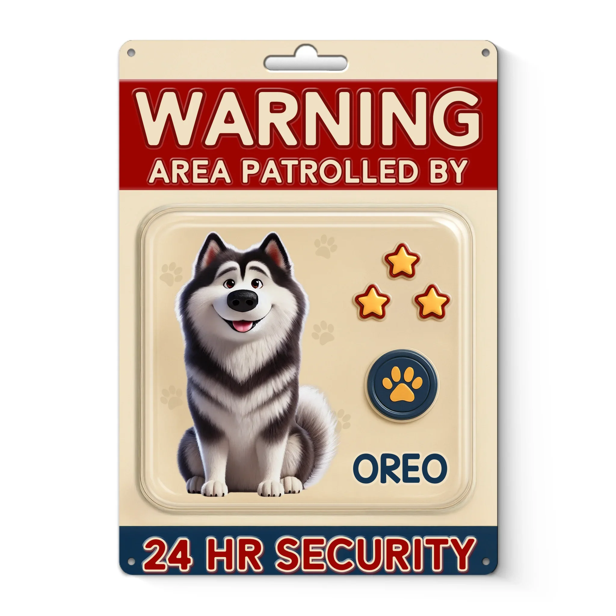 Custom Home Decor Metal Sign - Personalized  Birthday Gifts For Dog Lovers, Dog Dad And Mom - Fluffy Security On Duty - Robaser