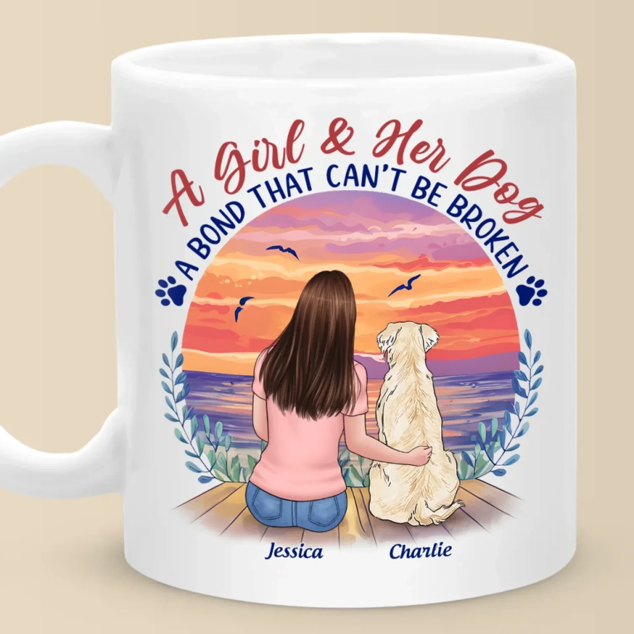 Pawprints On My Heart - Dog Personalized Custom Mug - Mother's Day, Gift For Pet Owners, Pet Lovers - Robaser