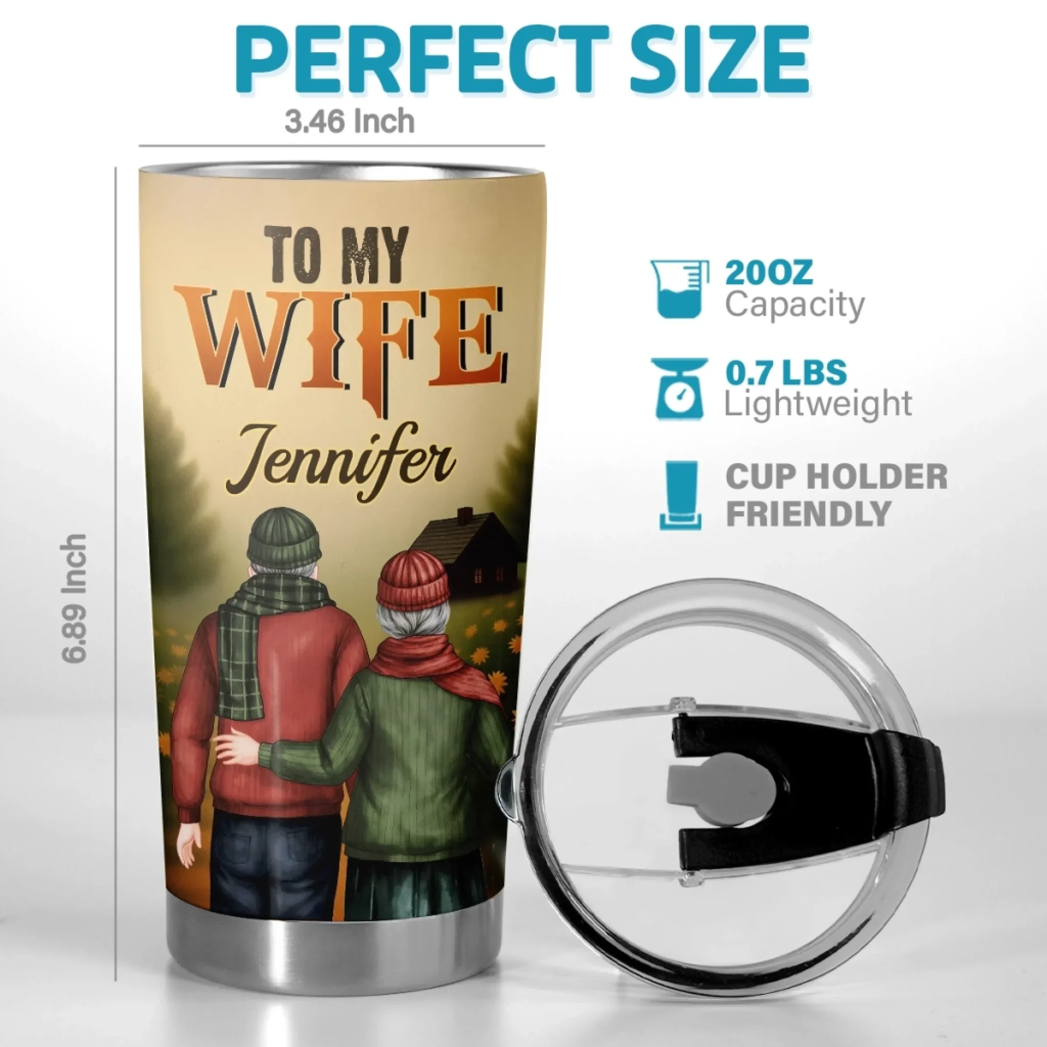 Custom Tumbler - Personalized Anniversary Wedding Gifts For Husband And Wife, Him And Her - Love Never Gets Old - Robaser