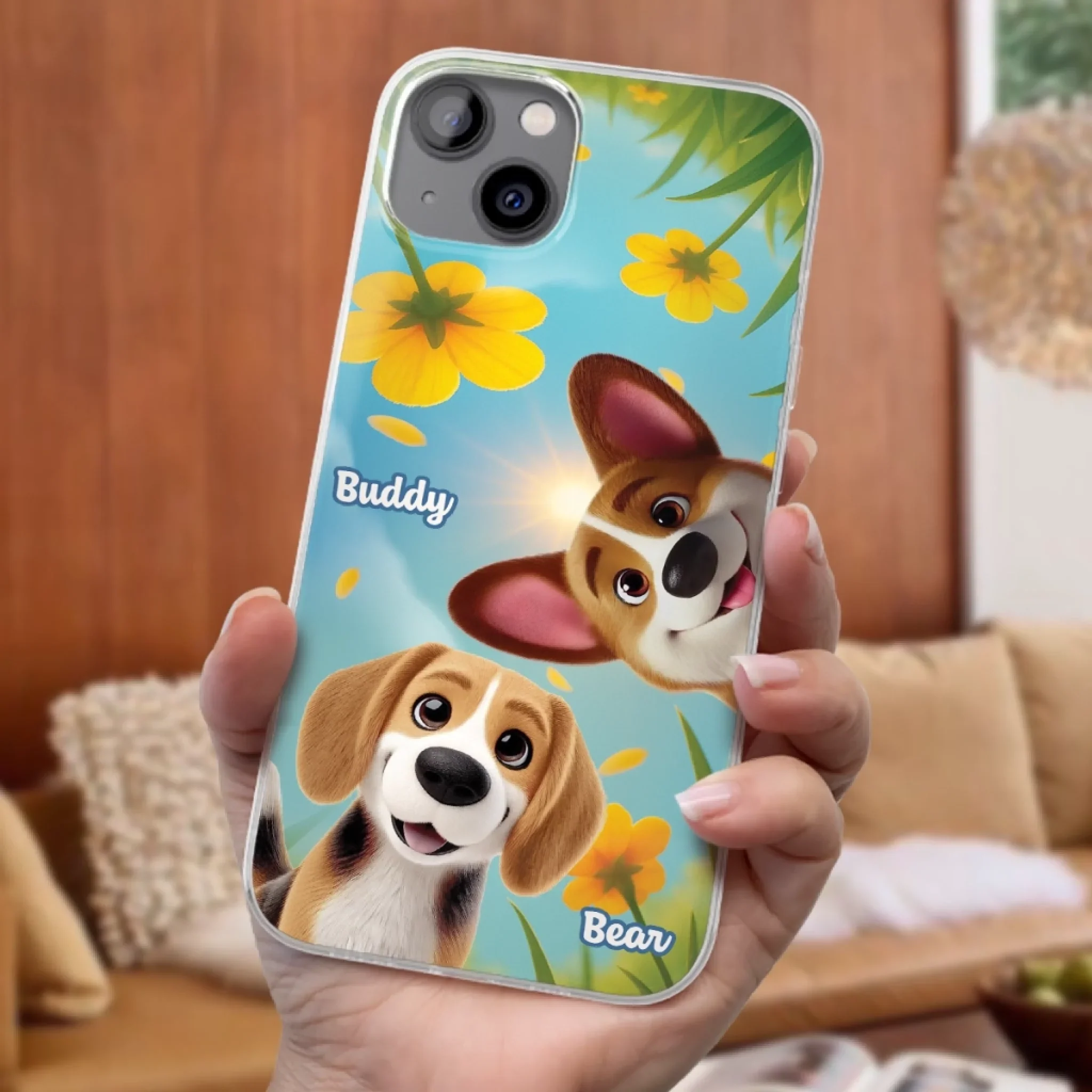 Custom Clear Phone Case - Personalized Birthday Gifts For Dog Lovers, Dog Dad And Mom - You Light Up My Day - Robaser