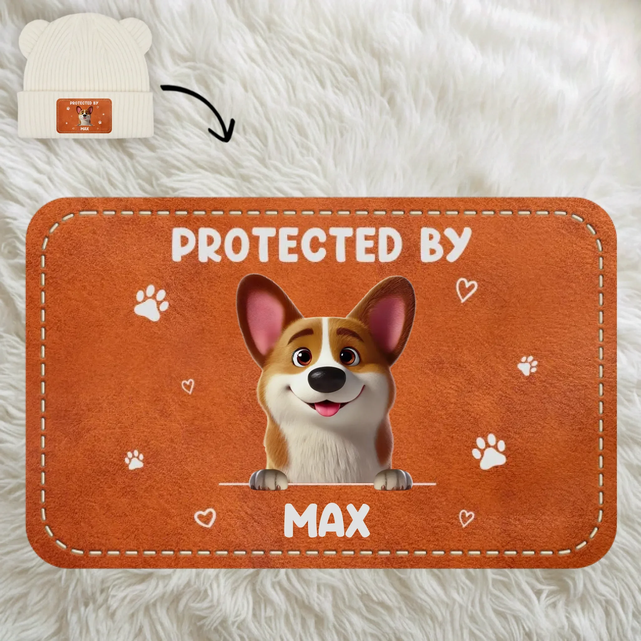 Custom Baby Beanie And Mittens Set - Personalized Baby Shower, Gender Reveal Gifts For New Moms, New Dads, New Parents, Dog Dad And Mom - New Beginnings Wrapped In Love - Robaser