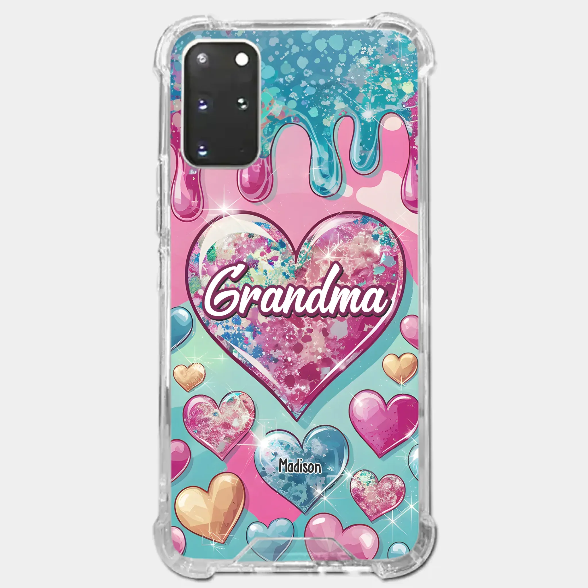 A Grandmother  s Heart Holds Forever Love - Family Personalized Custom 3D Inflated Effect Printed Clear Phone Case - Gift For Mom, Grandma - Robaser