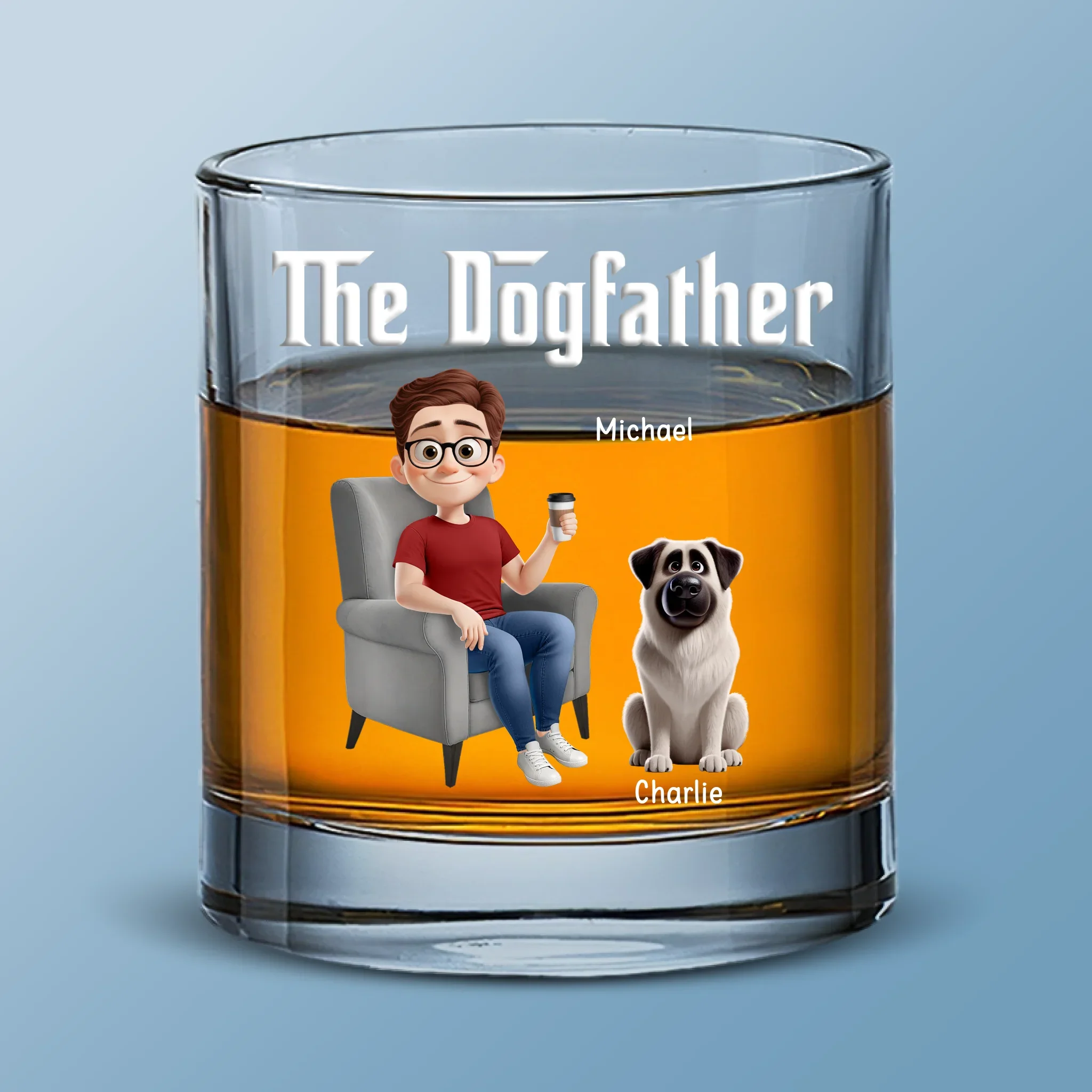 My Tail Wags For One Man Only - Dog Personalized Custom Whiskey Glass - Father's Day, Gift For Pet Owners, Pet Lovers - Robaser