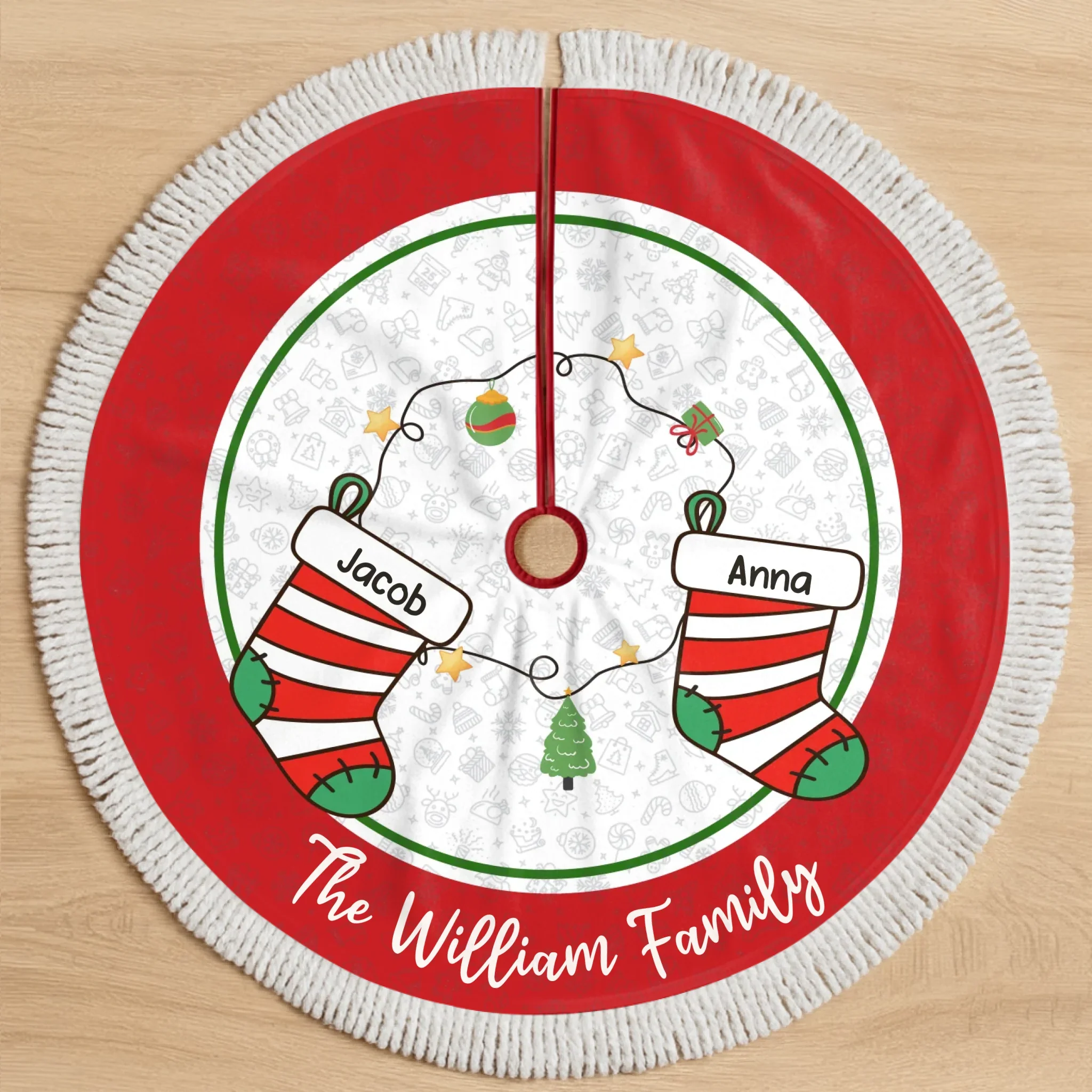 Custom Tree Skirt - Personalized Christmas Birthday Gifts For Mom, Dad, Brother, Sister, Kids - Happiness Circles Our Home - Robaser
