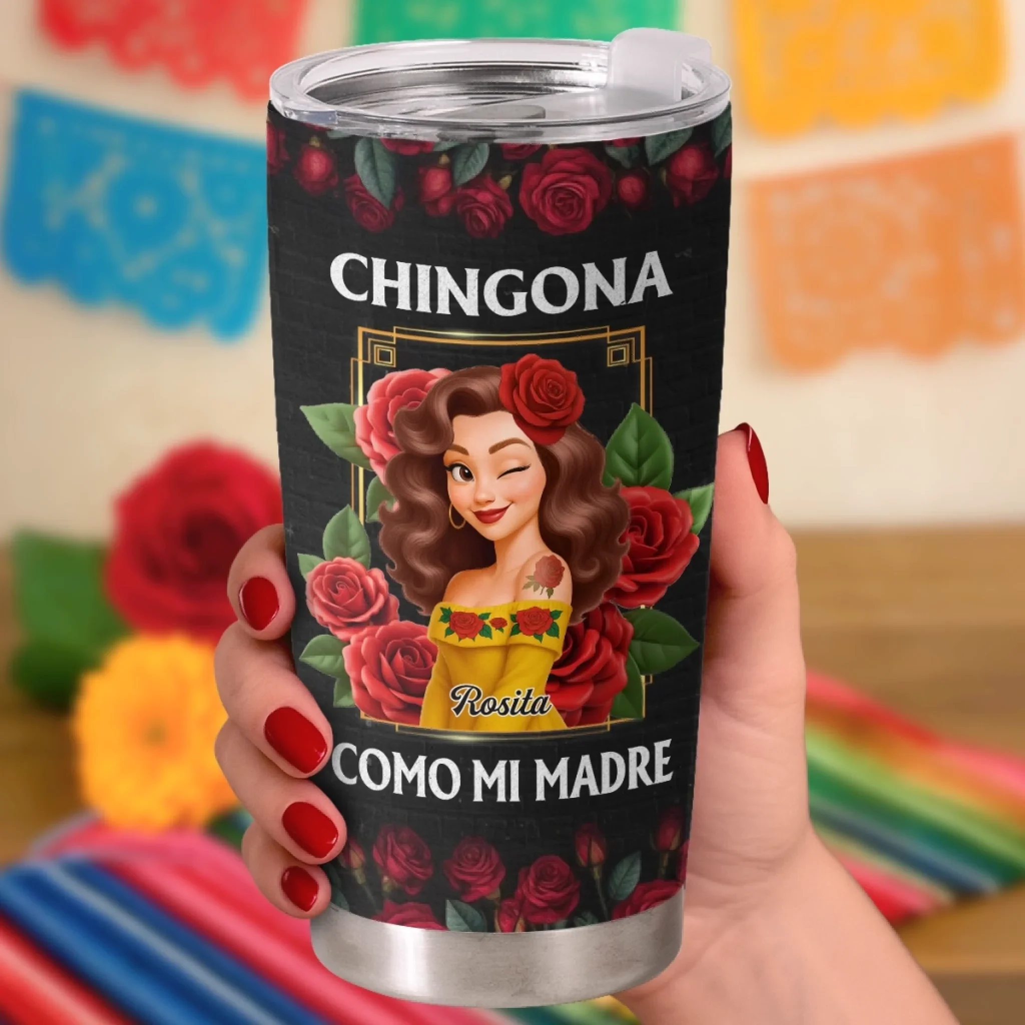 Custom Tumbler - Personalized Hispanic Month Birthday Gifts For Hispanics And Latinos, Women - Strong Like Mi Madre - Robaser