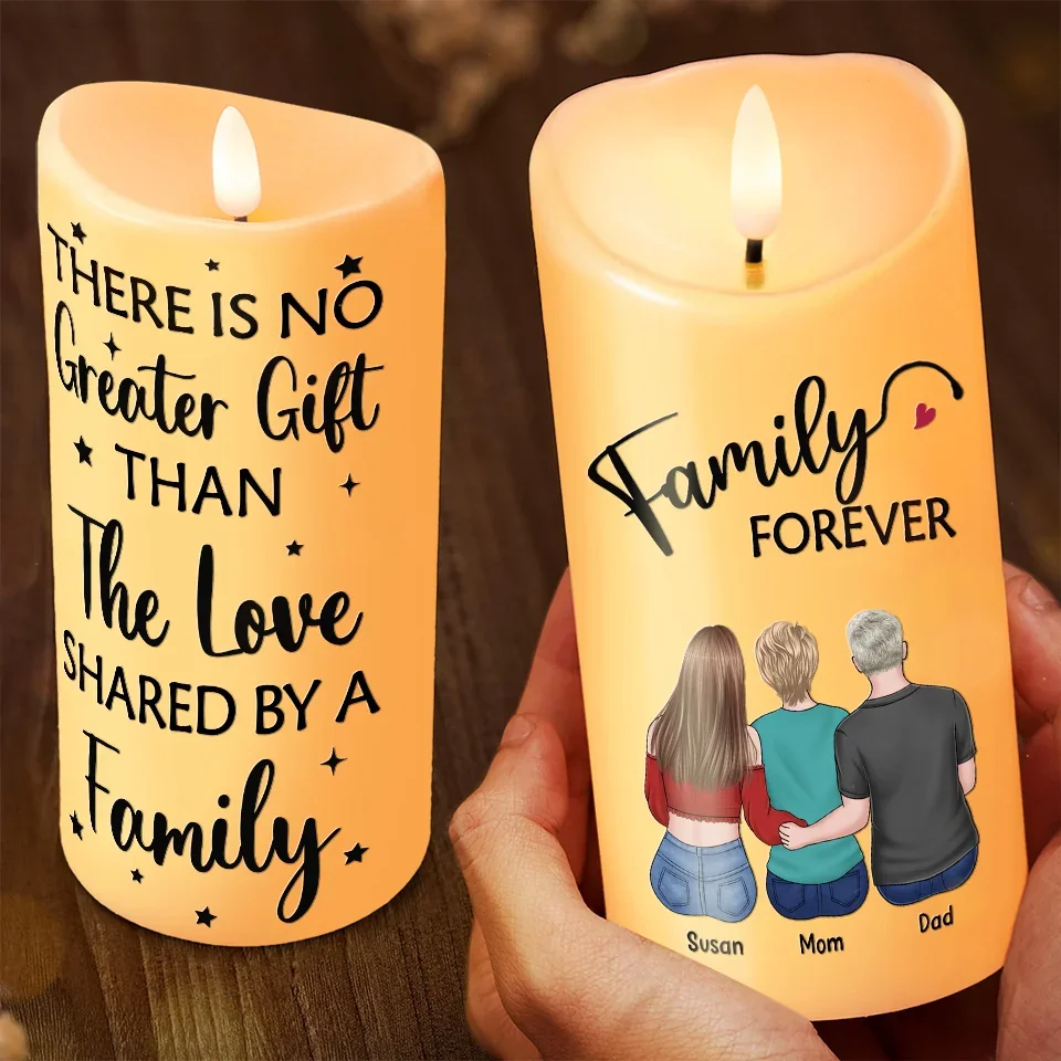 Together Is Our Favorite Place - Family Personalized Custom LED Candle - Christmas Gift For Family Members - Robaser