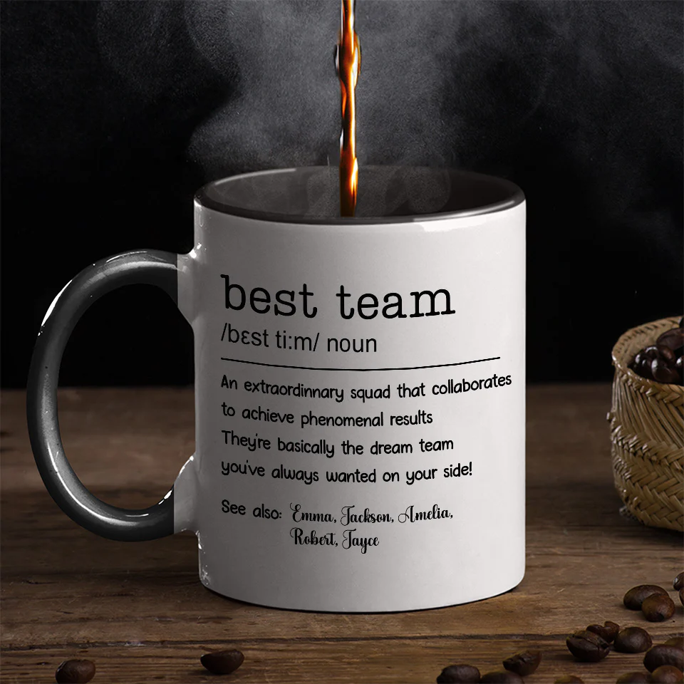 Best Team Ever - Coworker Personalized Custom Accent Mug -  Christmas Gift For Coworkers, Work Friends, Colleagues - Robaser