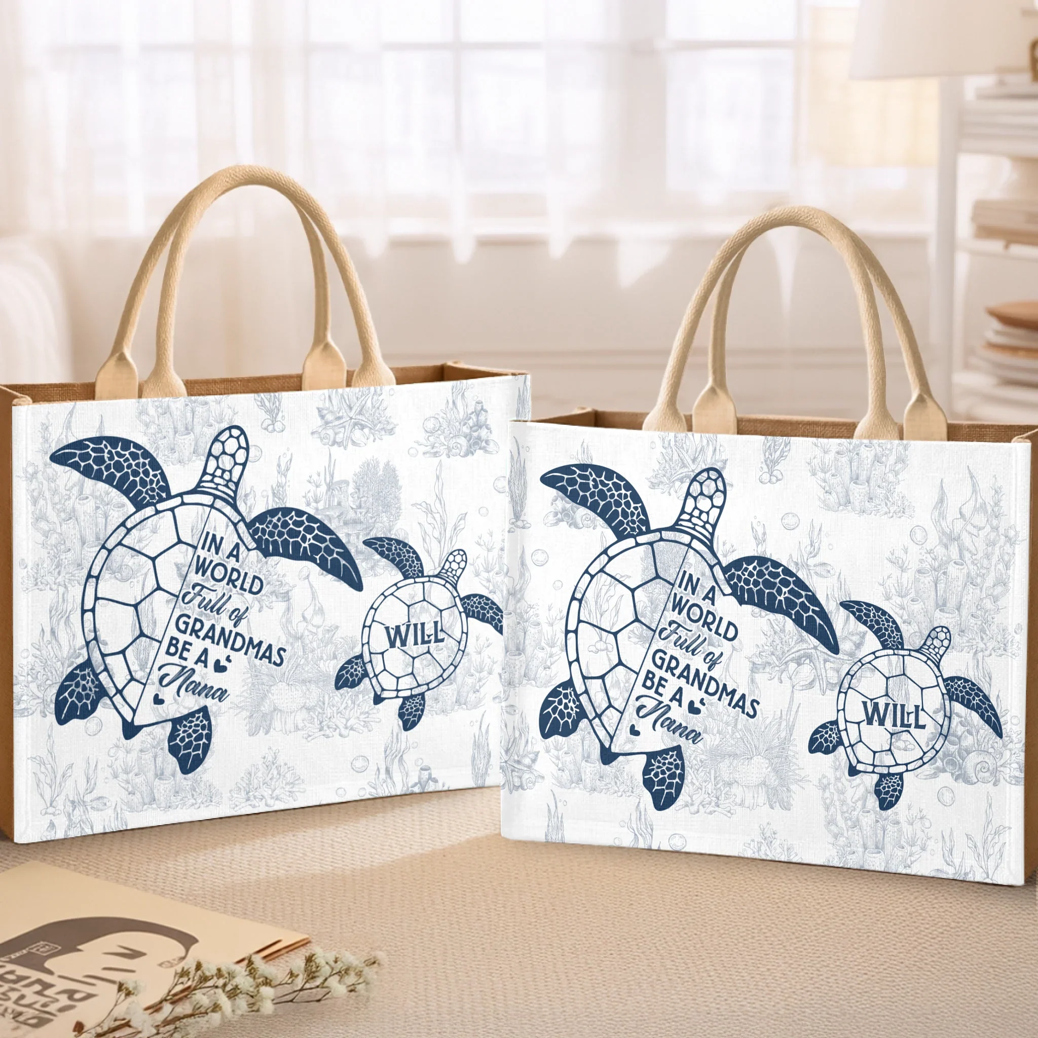 Custom Hemp Tote Bag - Personalized Birthday Gifts For Mom, Grandma - The Best Nana Ever, Beach Bag - Robaser