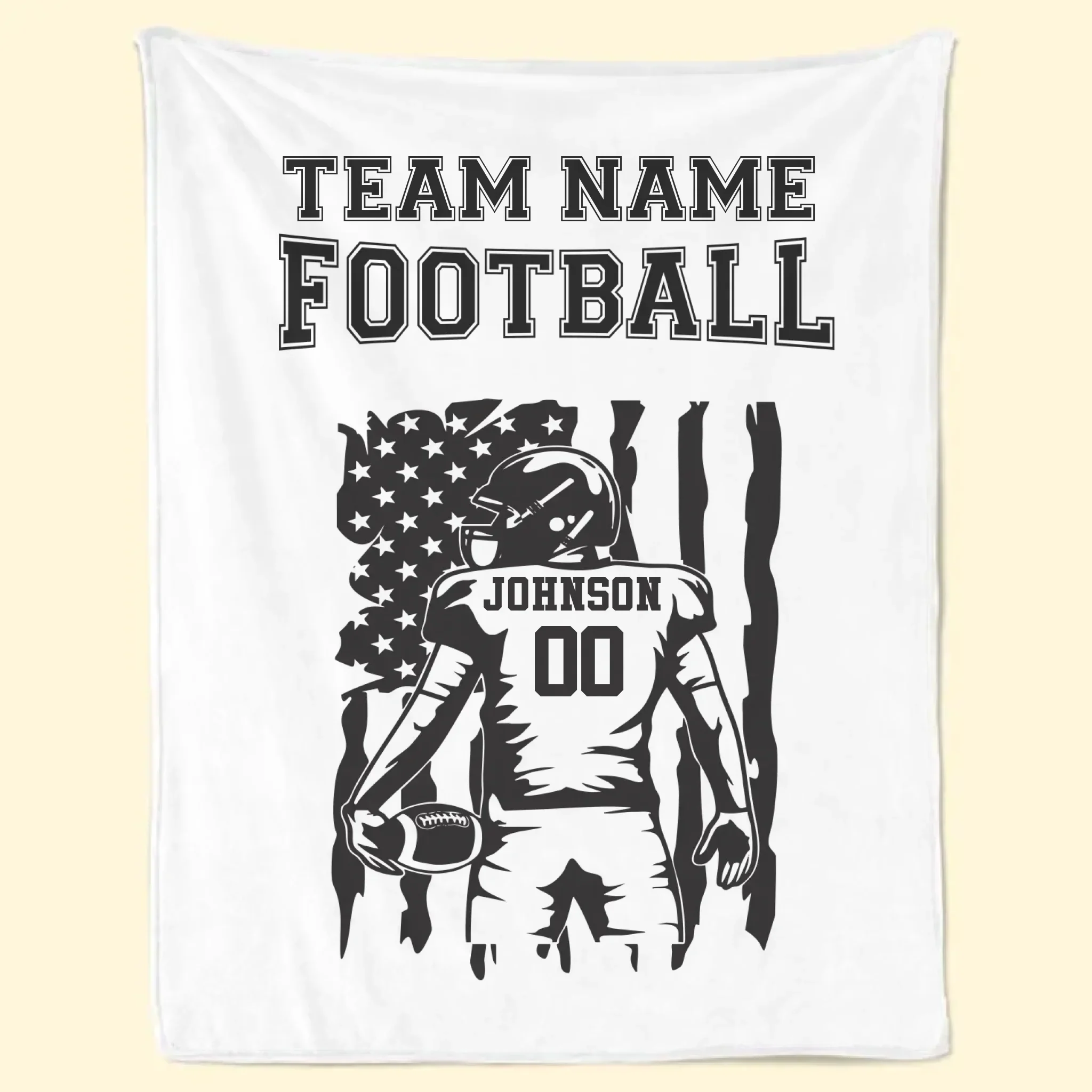 Custom American Football Blanket - Personalized Gift For Birthday, Football Football Lovers, NFL Fans, Sport Lovers, Senior Graduation Gift - Team Name with Flag - Robaser