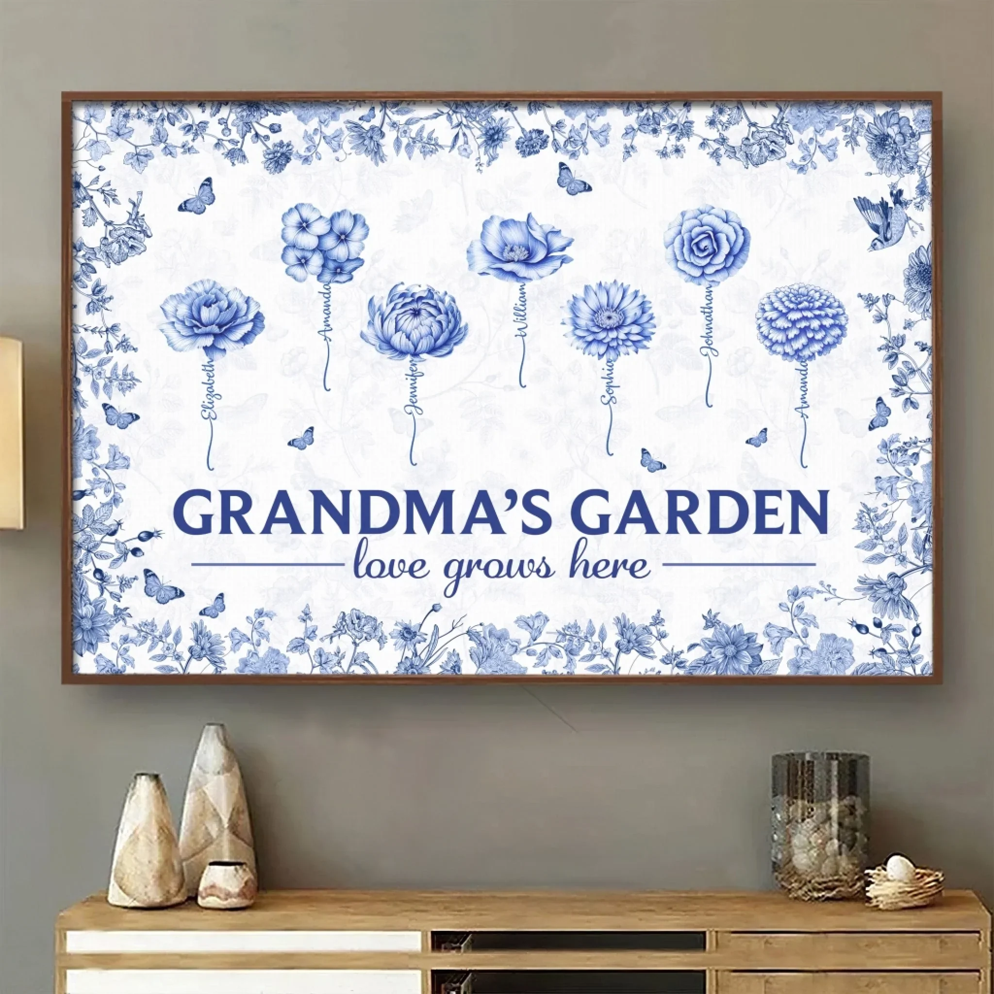 Custom Horizontal Poster - Personalized Birthday Gifts For Mom, Grandma - Grandma's Garden - Robaser