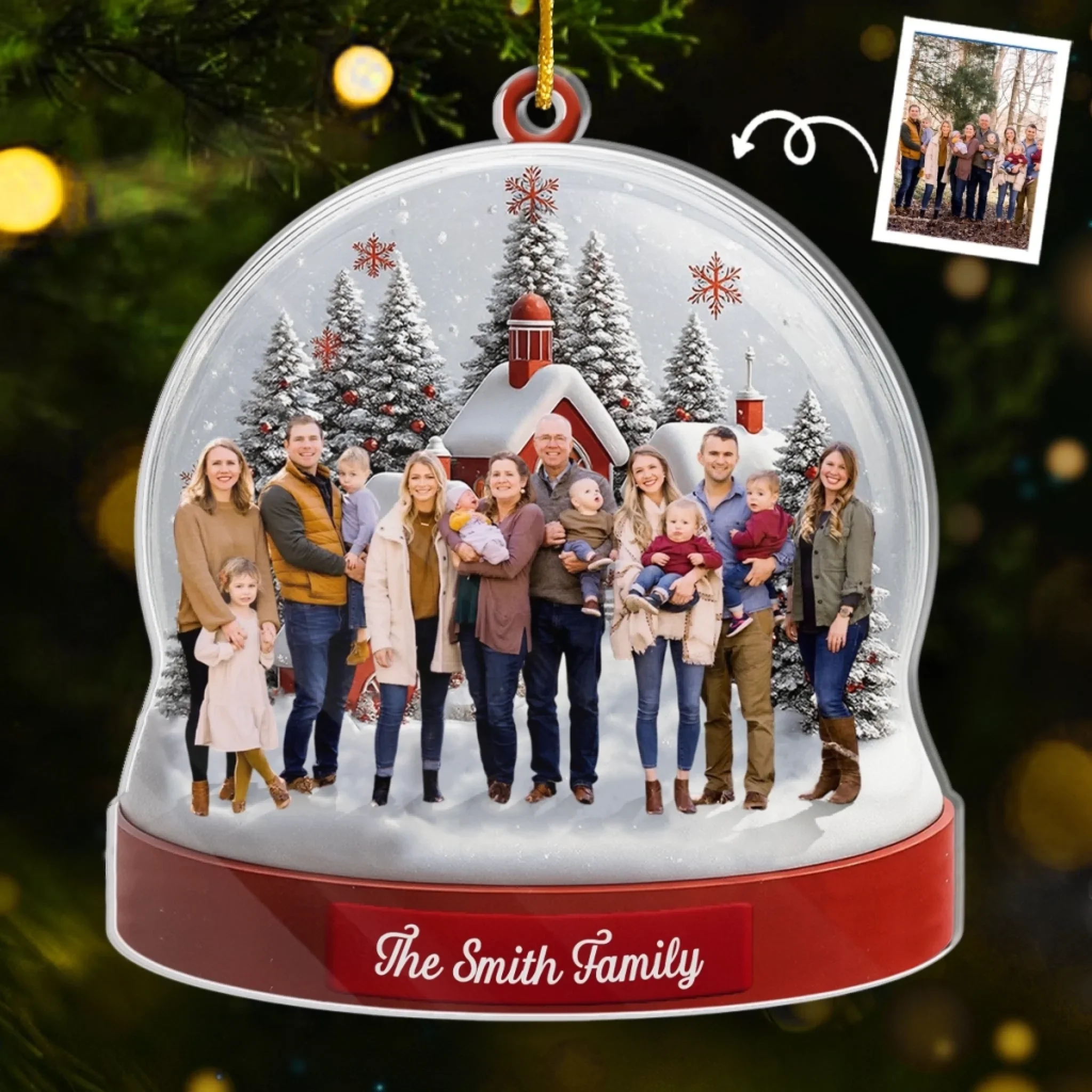 Custom Photo Acrylic Ornament - Personalized Christmas Birthday Gifts For Mom, Dad, Kids - Together Is The Best Place To Be - Robaser