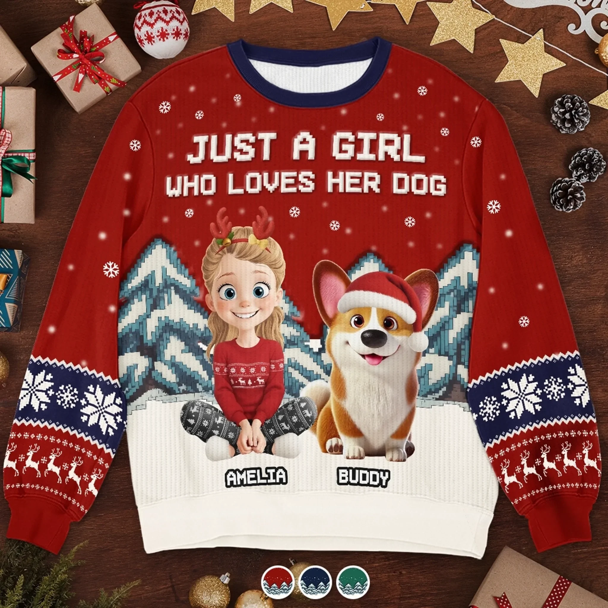 Custom Unisex Ugly Sweatshirt - Personalized  Christmas Birthday Gifts For Dog Lovers, Dog Dad And Mom -   Tis The Season To Be Furry - Robaser