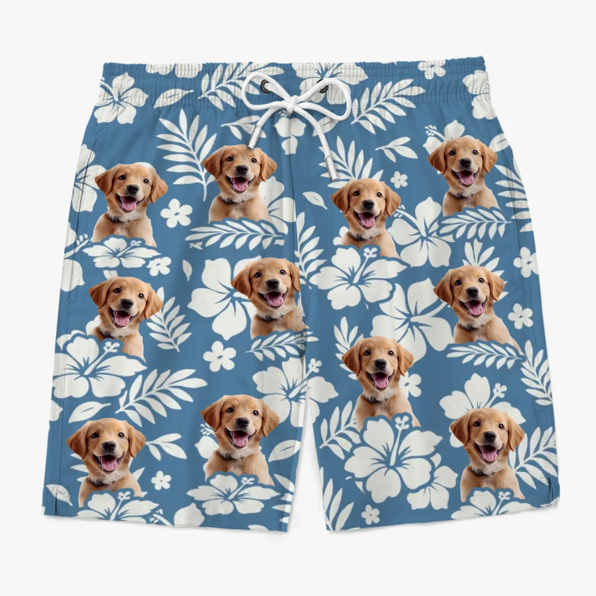 Custom Photo Aloha & Tail Wags - Dog & Cat Personalized Custom Tropical Hawaiian Aloha Men Beach Shorts - Summer Vacation Gift For Pet Owners, Pet Lovers - Robaser