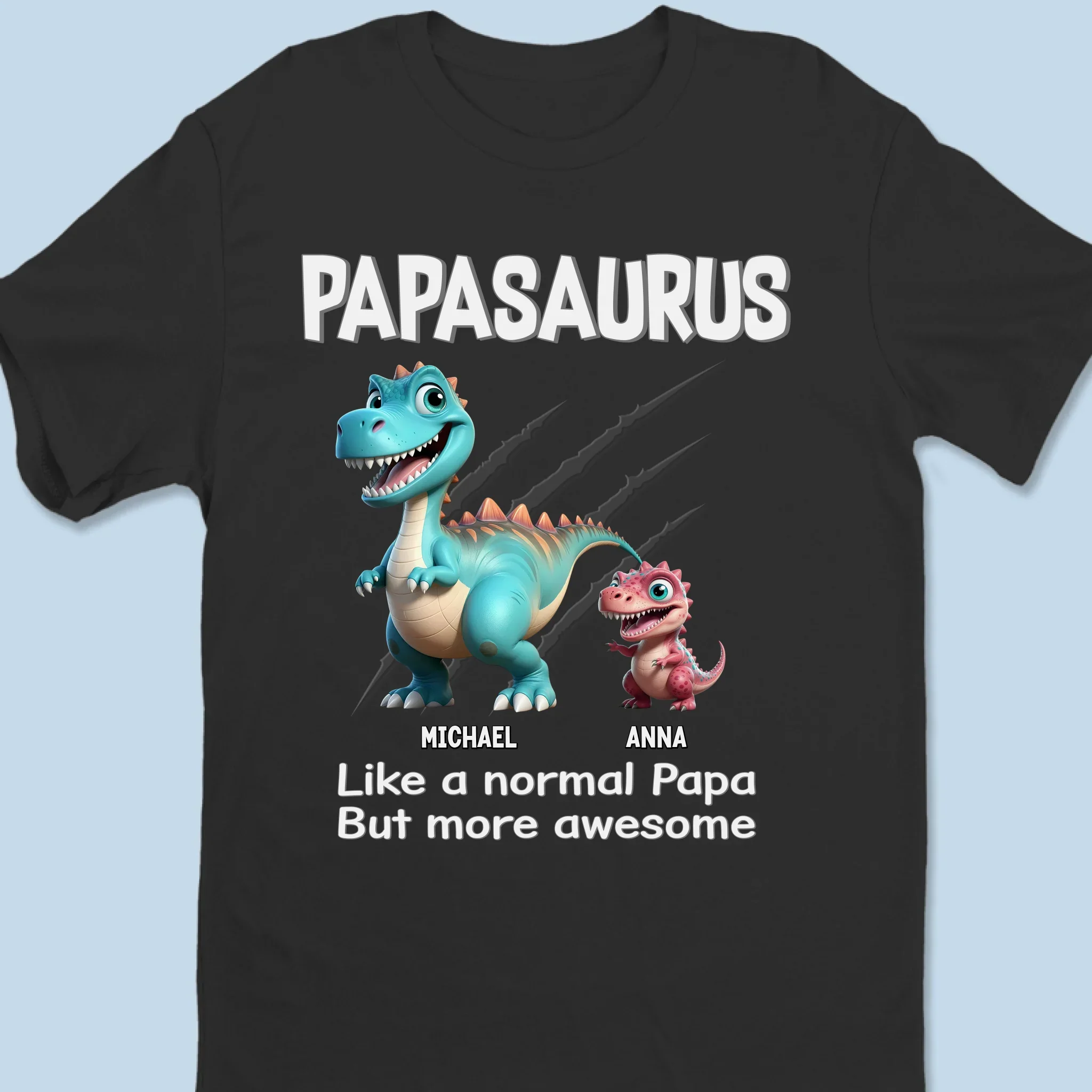 Rawrsome Dad Mode, Activated - Family Personalized Custom Unisex T-shirt, Premium T-shirt, Hoodie - Father's Day, Gift For Dad, Grandpa - Robaser