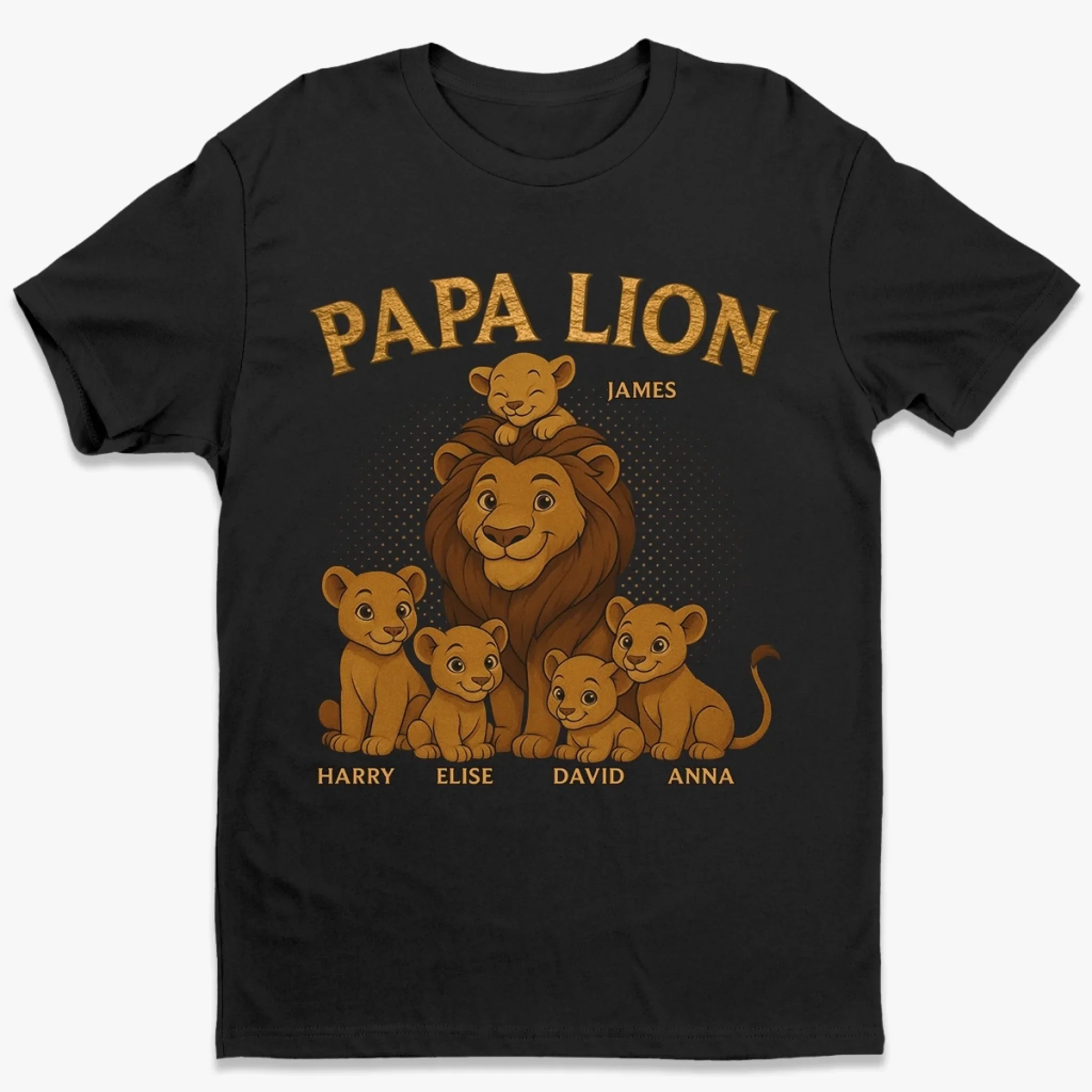 Papa Lion, Always On Guard - Family Personalized Custom Unisex T-shirt, Premium T-shirt, Hoodie - Father's Day, Gift For Dad, Grandpa - Robaser