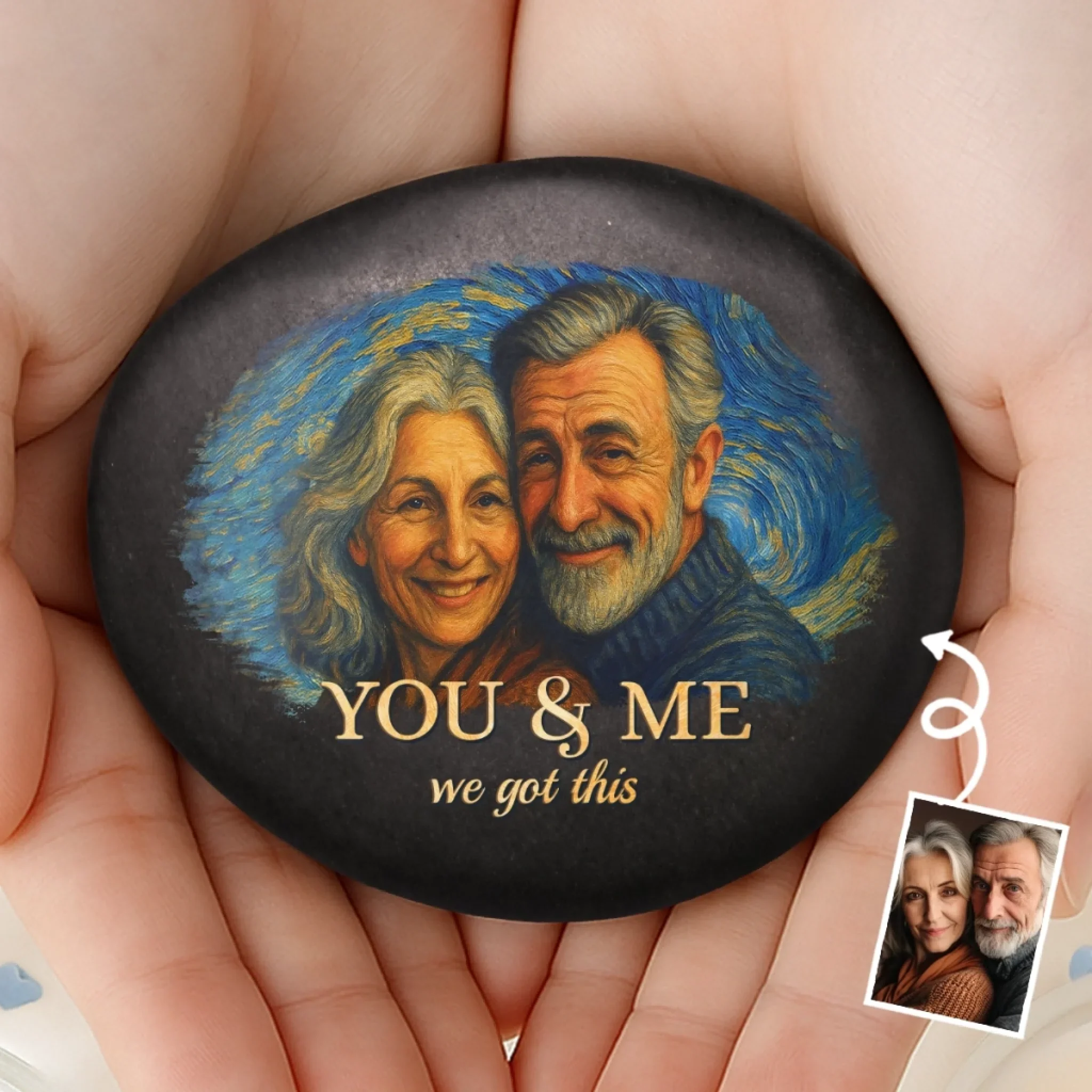 Custom Photo Printed Rock - Personalized Anniversary Wedding Gifts For Husband And Wife, Him And Her - Endless Love, Endless Us - Robaser